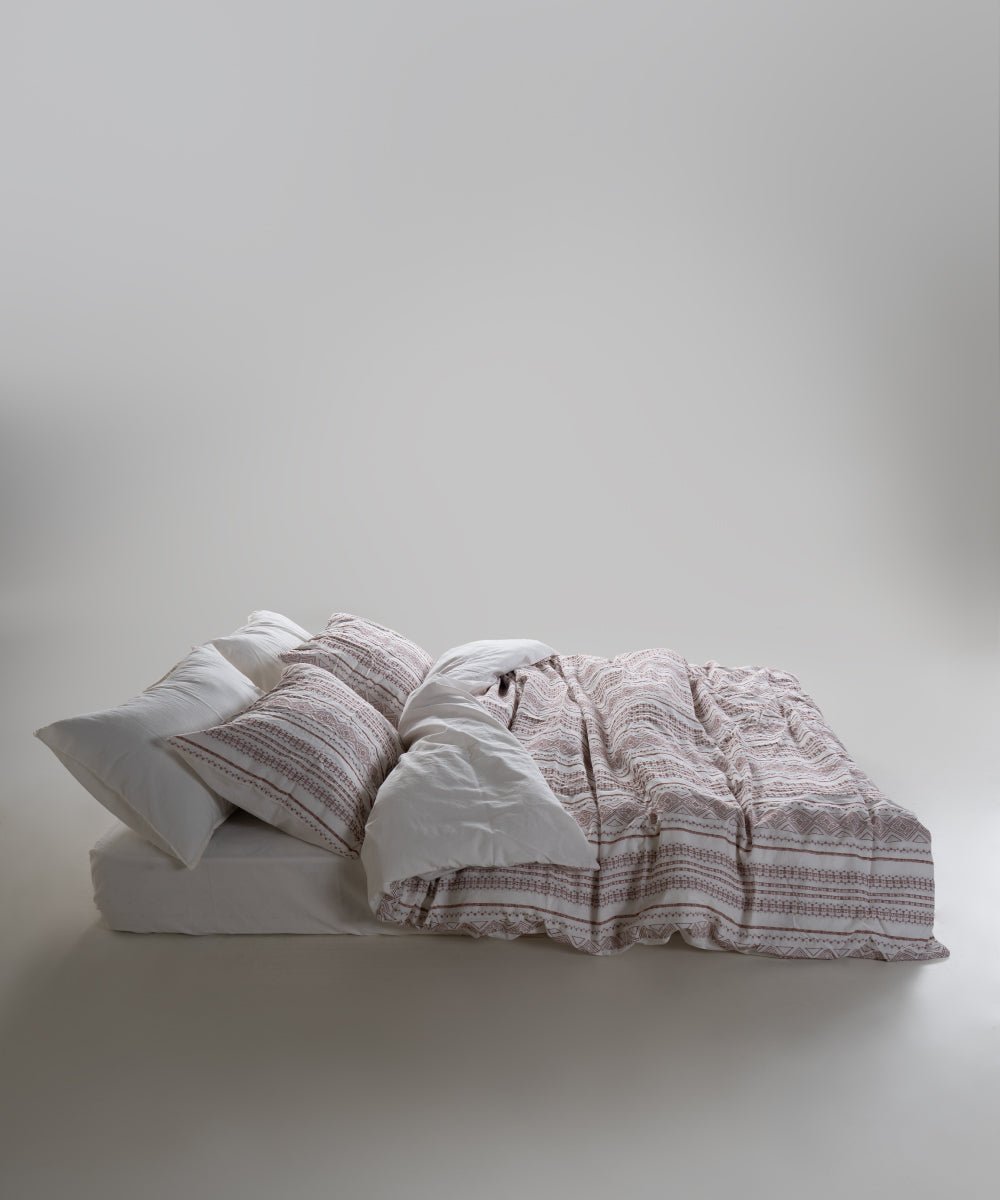 Stonewash 100% Soft Cotton Duvet Cover Set Coastal Trio - Cream