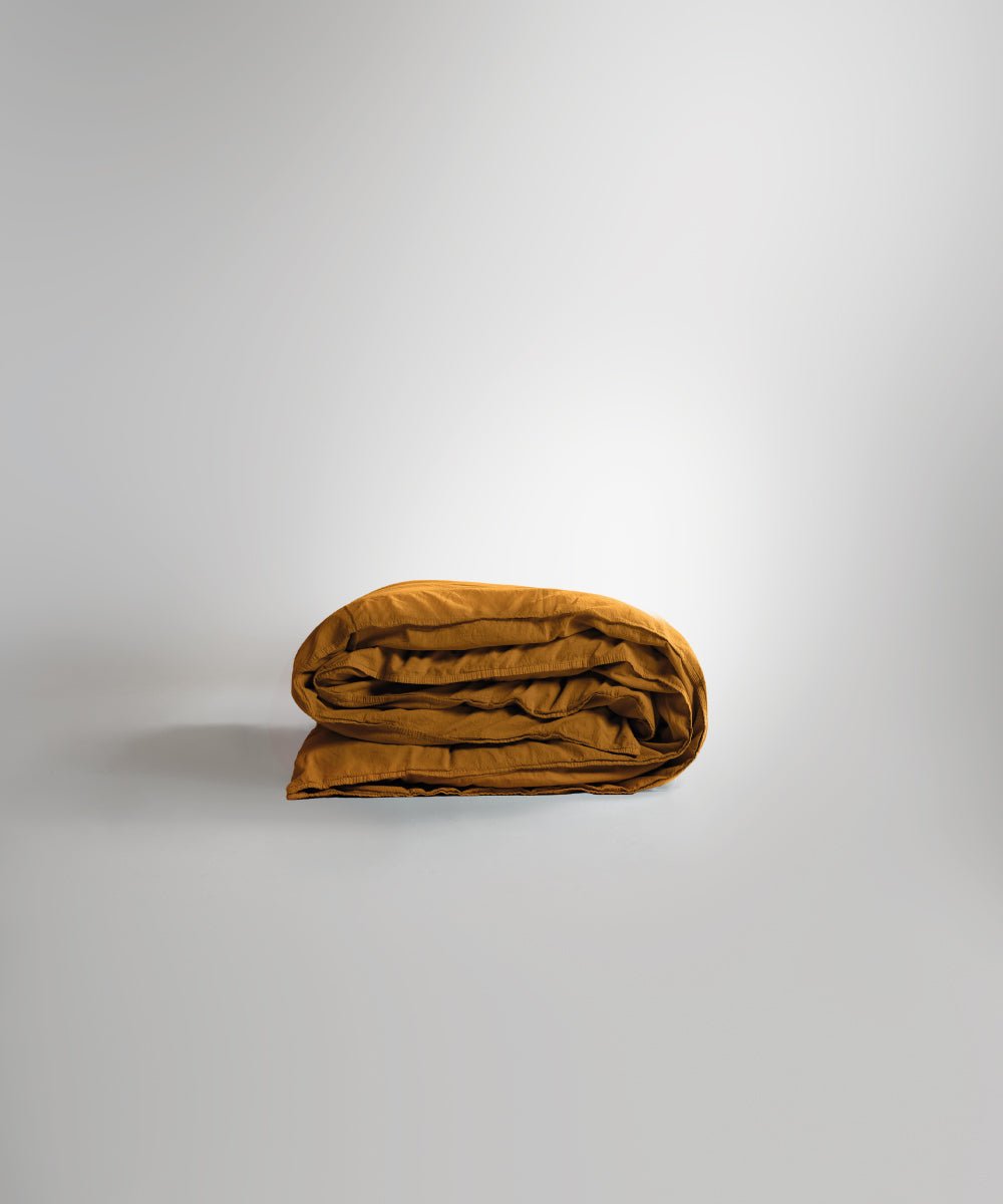 Stonewash 100% Soft Cotton Duvet Cover Mustard