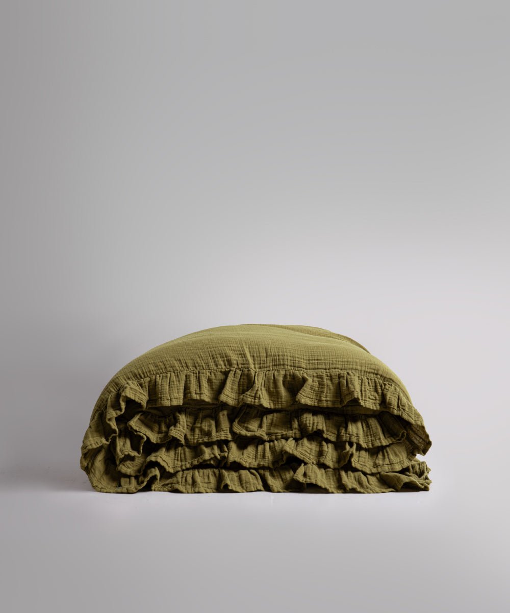 Esse Exclusive 100% Soft Cotton Gauze/Muslin Duvet Cover Olive
