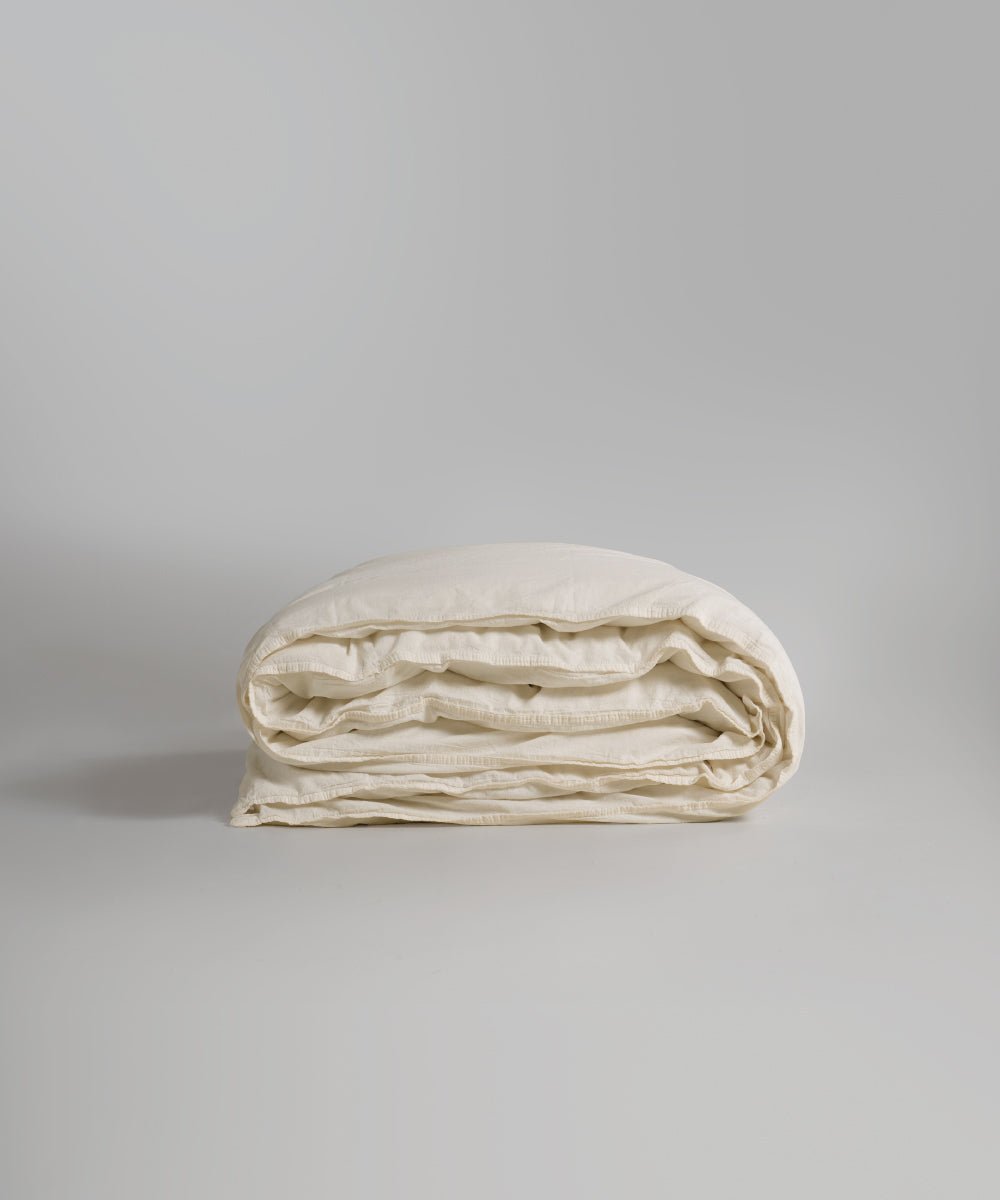 Stonewash 100% Soft Cotton Duvet Cover Med Cream