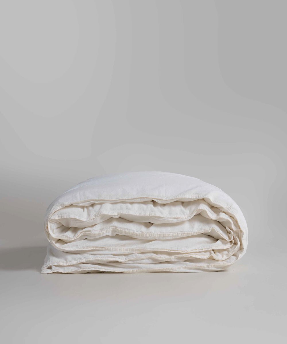 Stonewash 100% Soft Cotton Duvet Cover Snow White