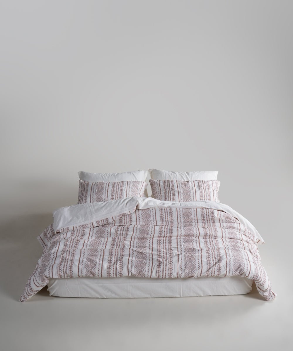 Stonewash 100% Soft Cotton Duvet Cover Set Coastal Trio - Cream