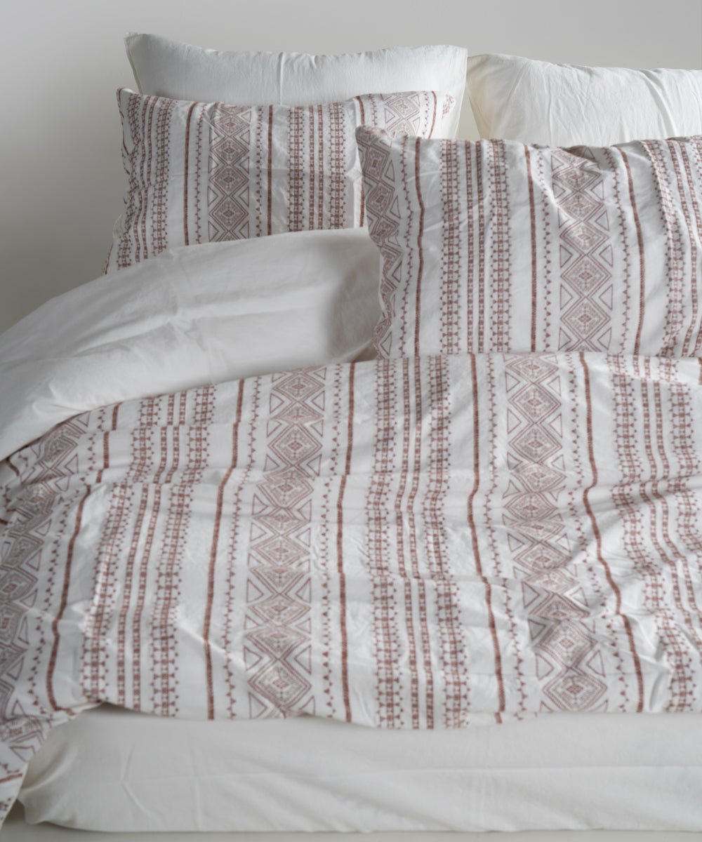 Stonewash 100% Soft Cotton Duvet Cover Set Coastal Trio - Cream