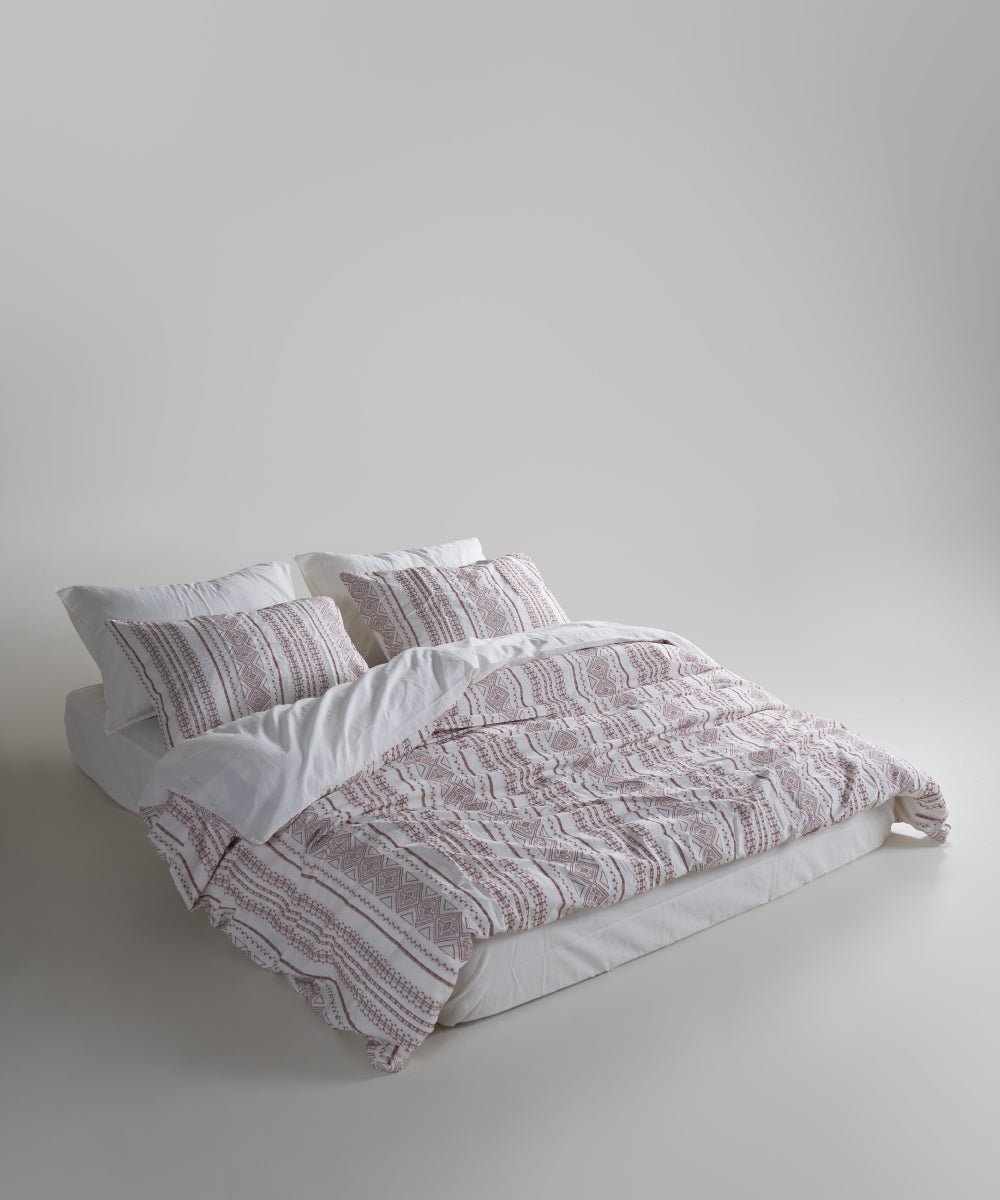 Stonewash 100% Soft Cotton Duvet Cover Set Coastal Trio - Cream