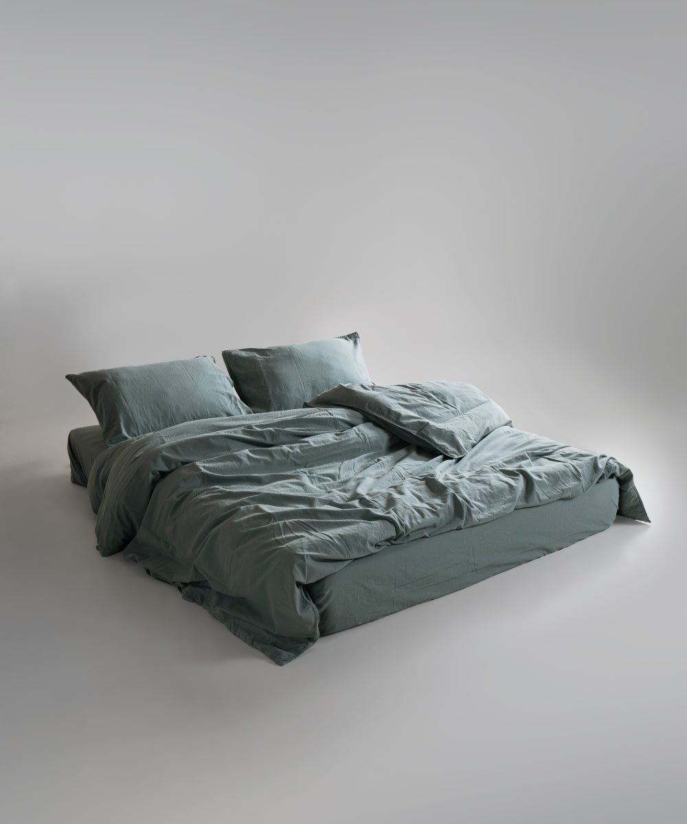 Stonewash 100% Soft Cotton Pillowcase Natural Green