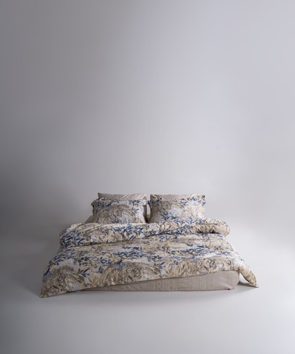 Cinque Terra 100% Cotton Printed Sateen Duvet Cover Set