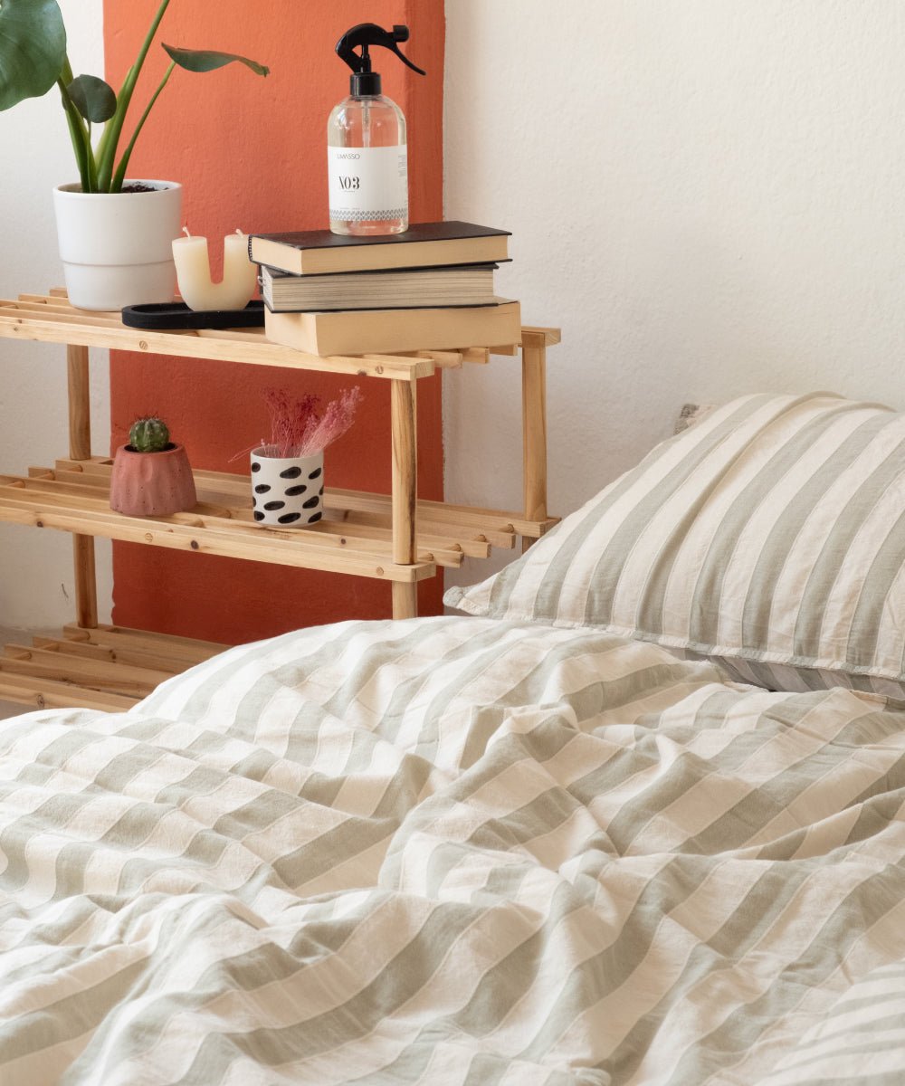 Garmenwashed Green Wood 100% Cotton Duvet Cover Set