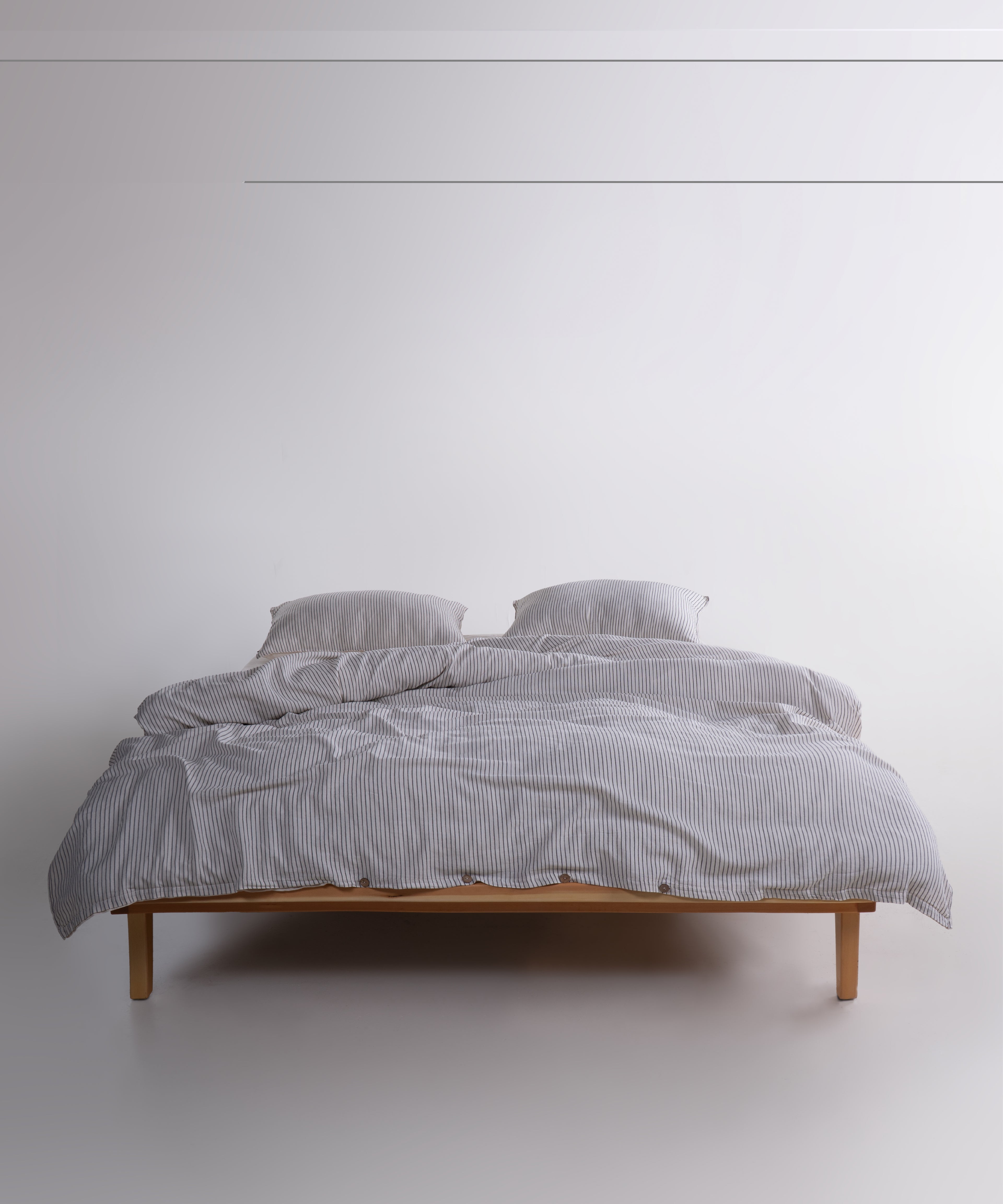 Melodie Striped 100% Soft Cotton Duvet Cover Set - Garmentwashed | Limasso