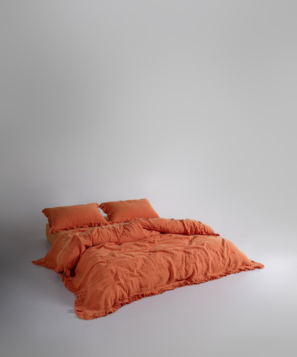 Esse Exclusive 100% Soft Cotton Gauze/Muslin Pillowcase Mecca Orange