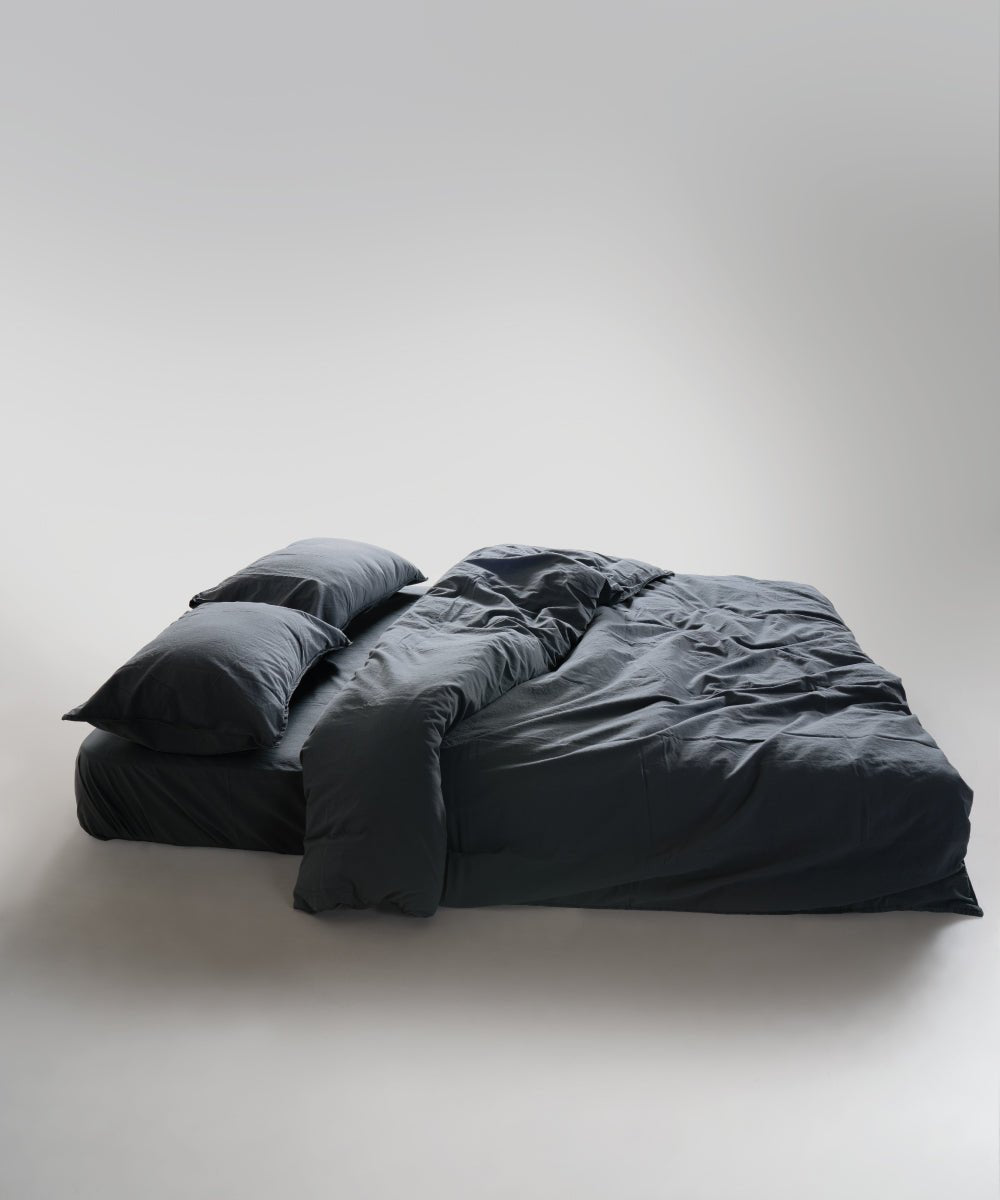 Stonewash 100% Soft Cotton Duvet Cover Natural Grey