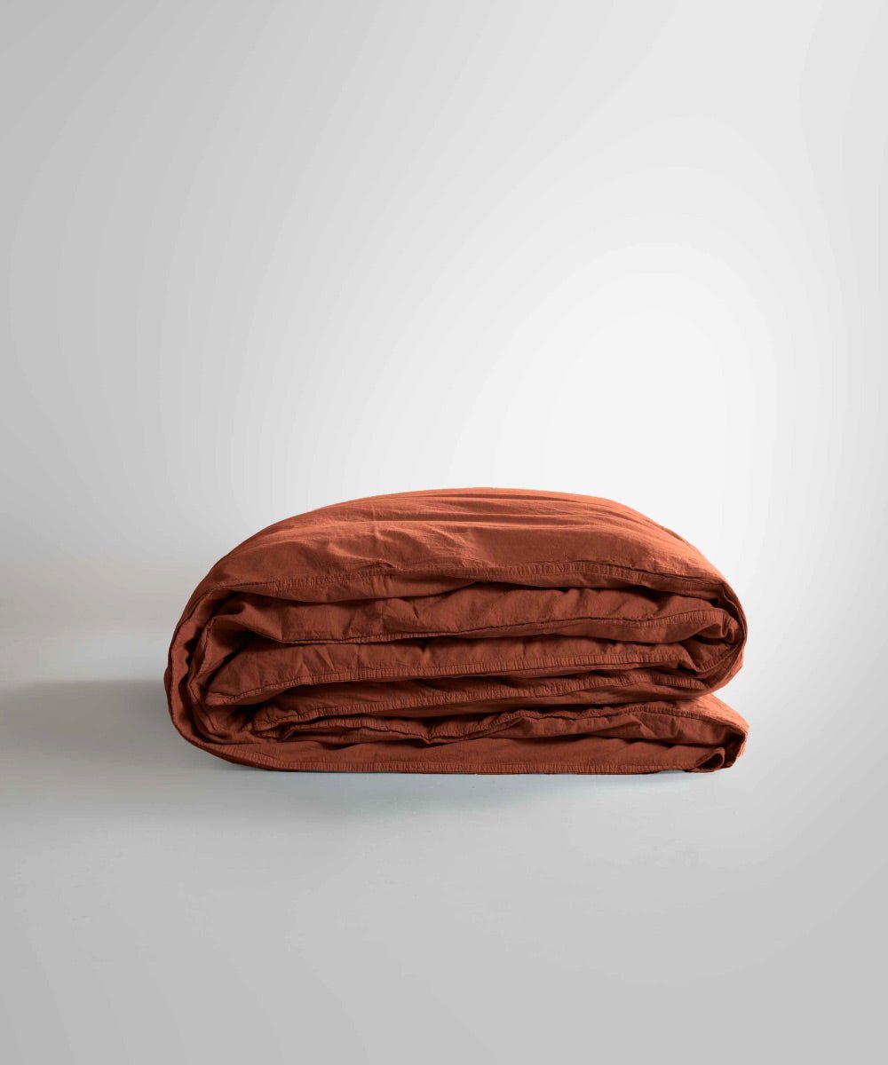 Stonewash 100% Soft Cotton Duvet Cover Cinnamon Stick