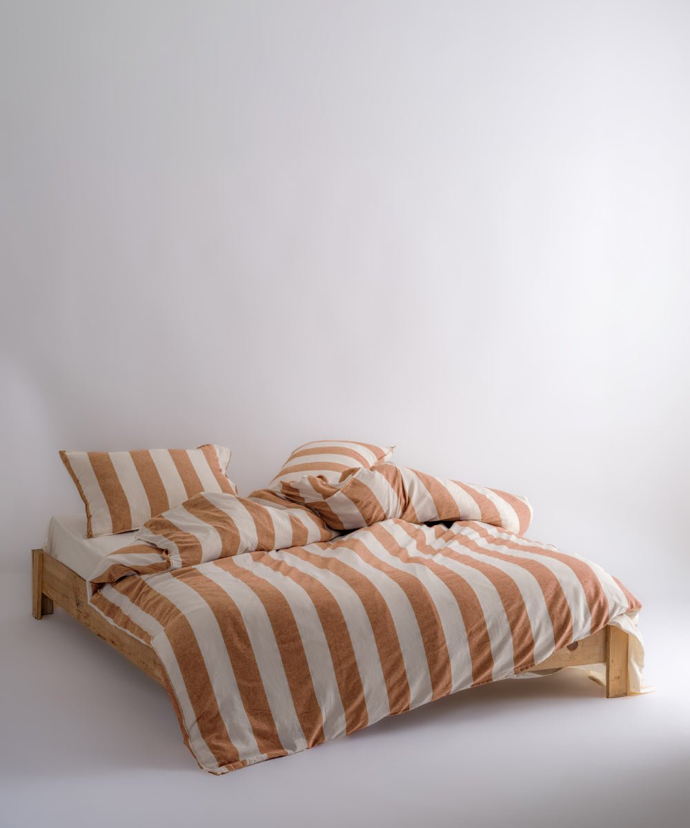 Garmenwashed Epaise Mustard 100% Cotton Duvet Cover Set