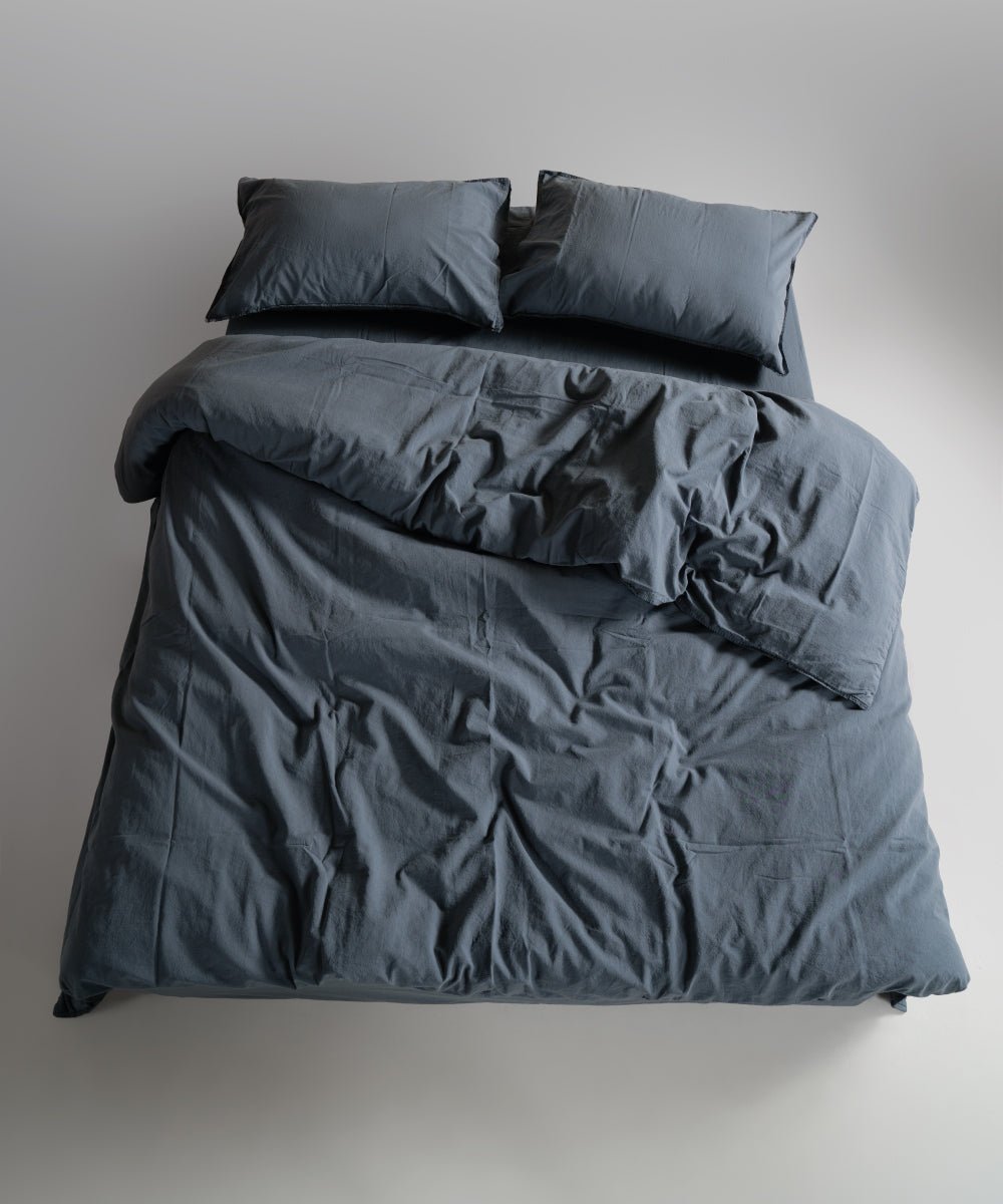 Stonewash 100% Soft Cotton Duvet Cover Natural Grey