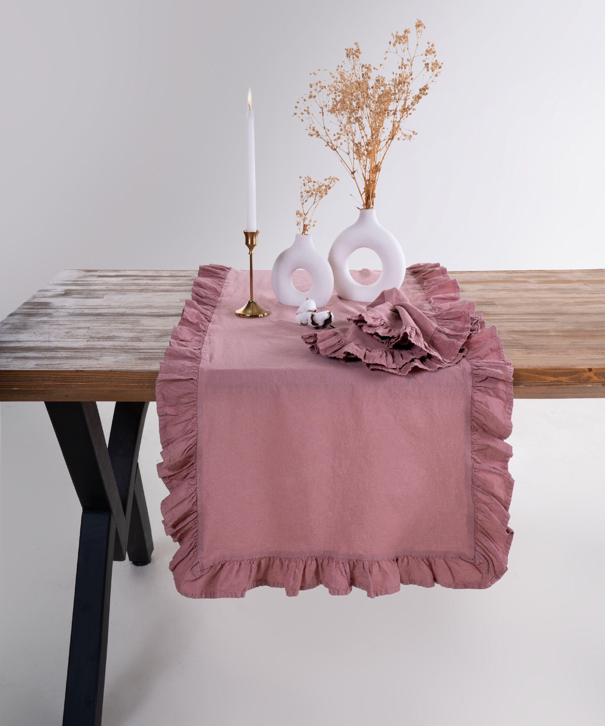 Stonewashed 100% Cotton Exclusive Runner 2 pcs - 40X150cm