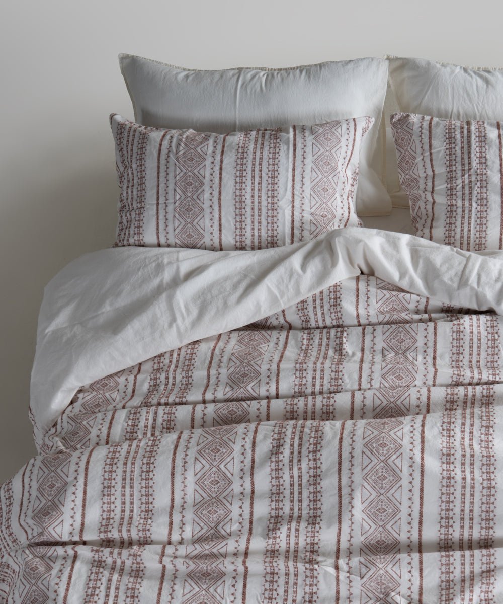 Stonewash 100% Soft Cotton Duvet Cover Set Coastal Trio - Cream