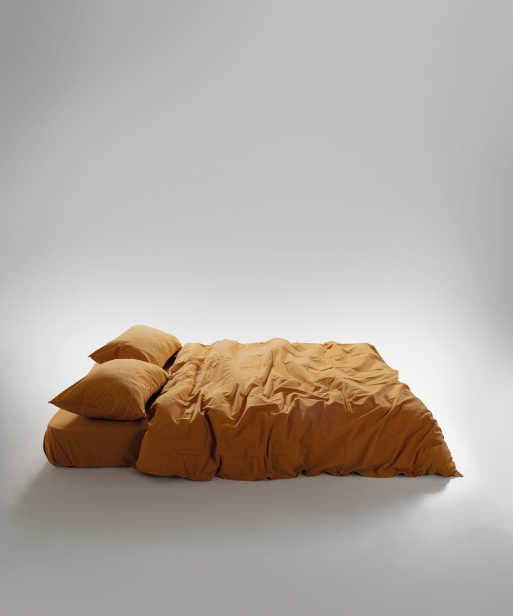 Stonewash 100% Soft Cotton Duvet Cover Mustard