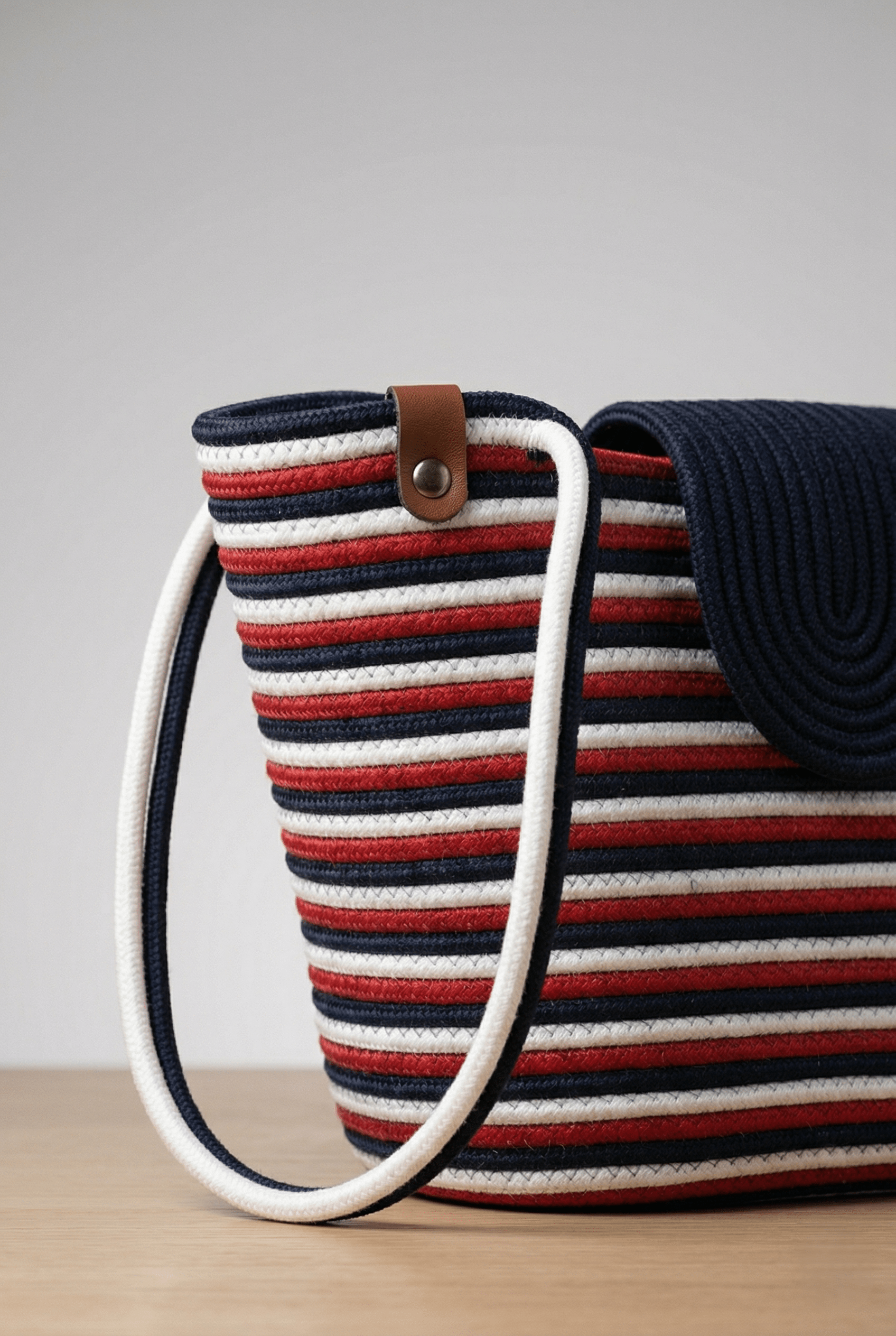 Boho Straw Style Magnetic Closure Natural Shoulder Bag - Tommy