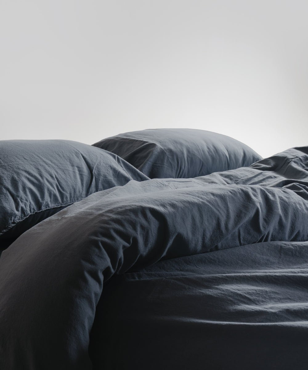 Stonewash 100% Soft Cotton Duvet Cover Natural Grey