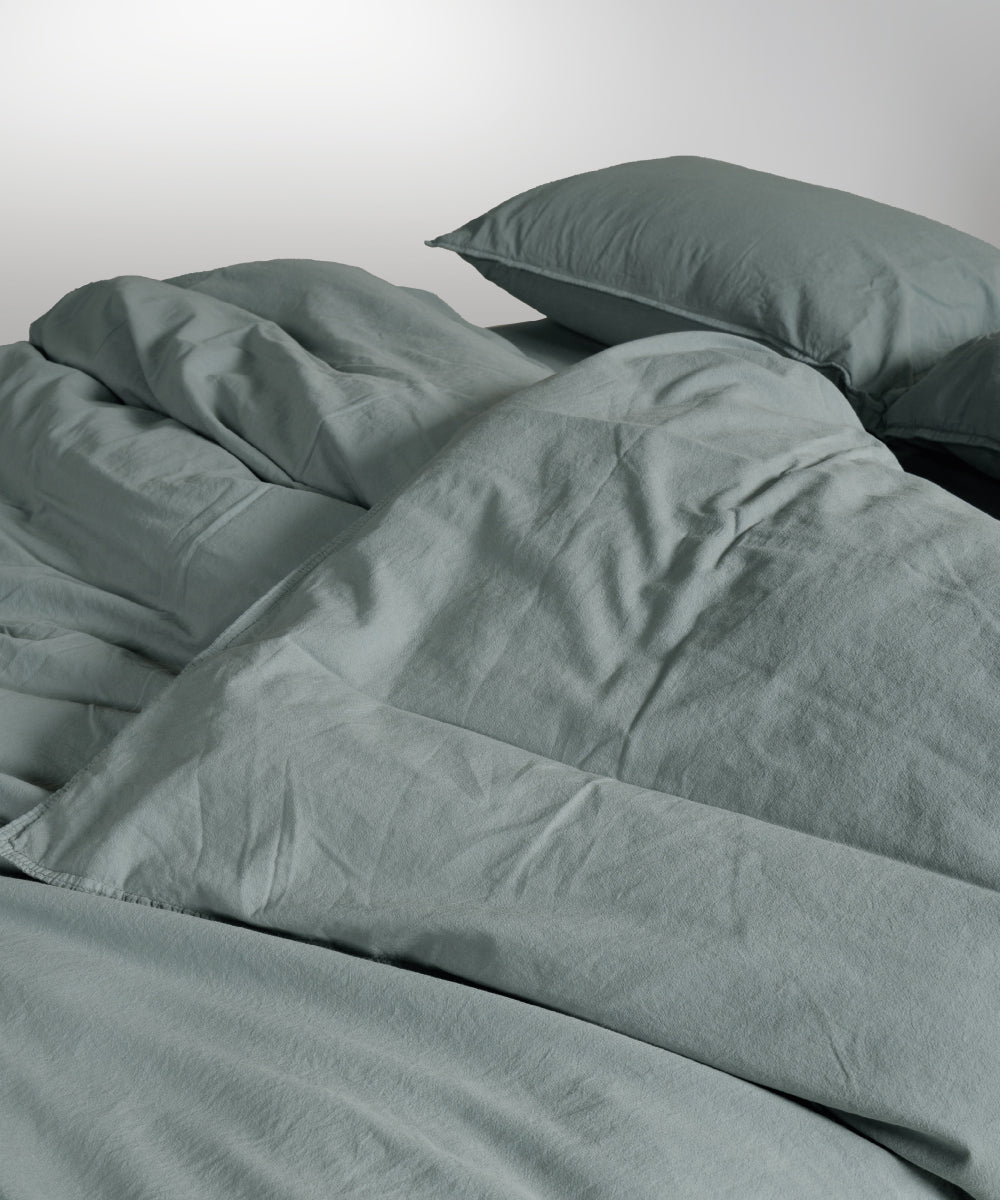 Stonewash 100% Soft Cotton Pillowcase Natural Green