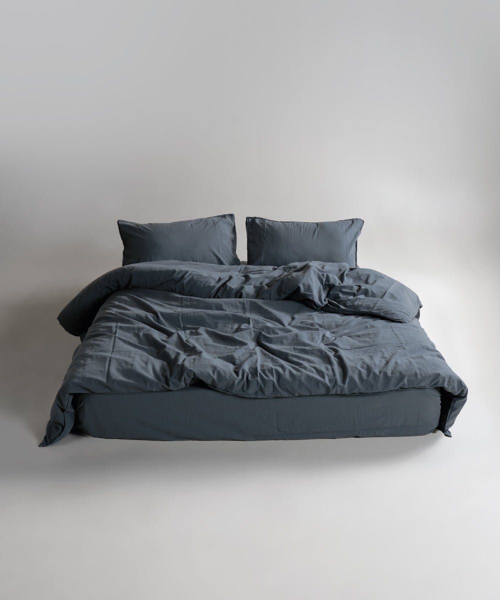 Stonewash 100% Soft Cotton Duvet Cover Natural Grey