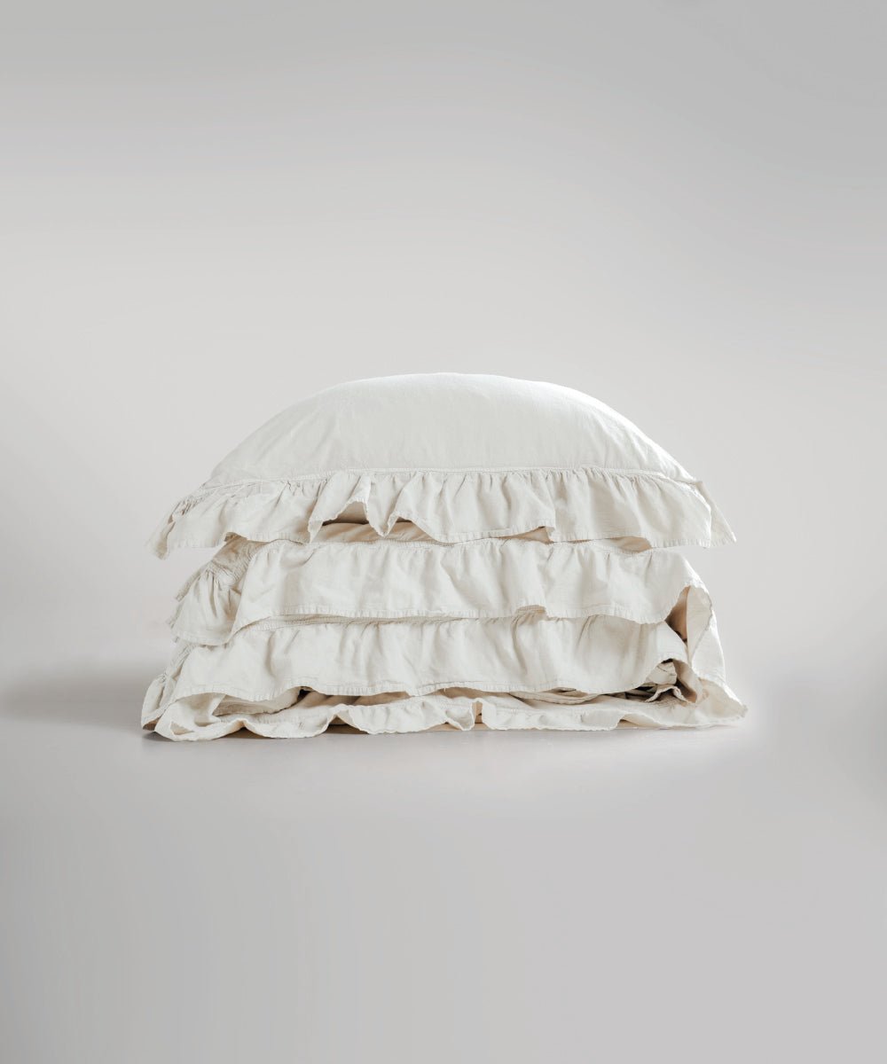 Stonewash Exclusive 100% Soft Cotton Duvet Cover Set Snow White