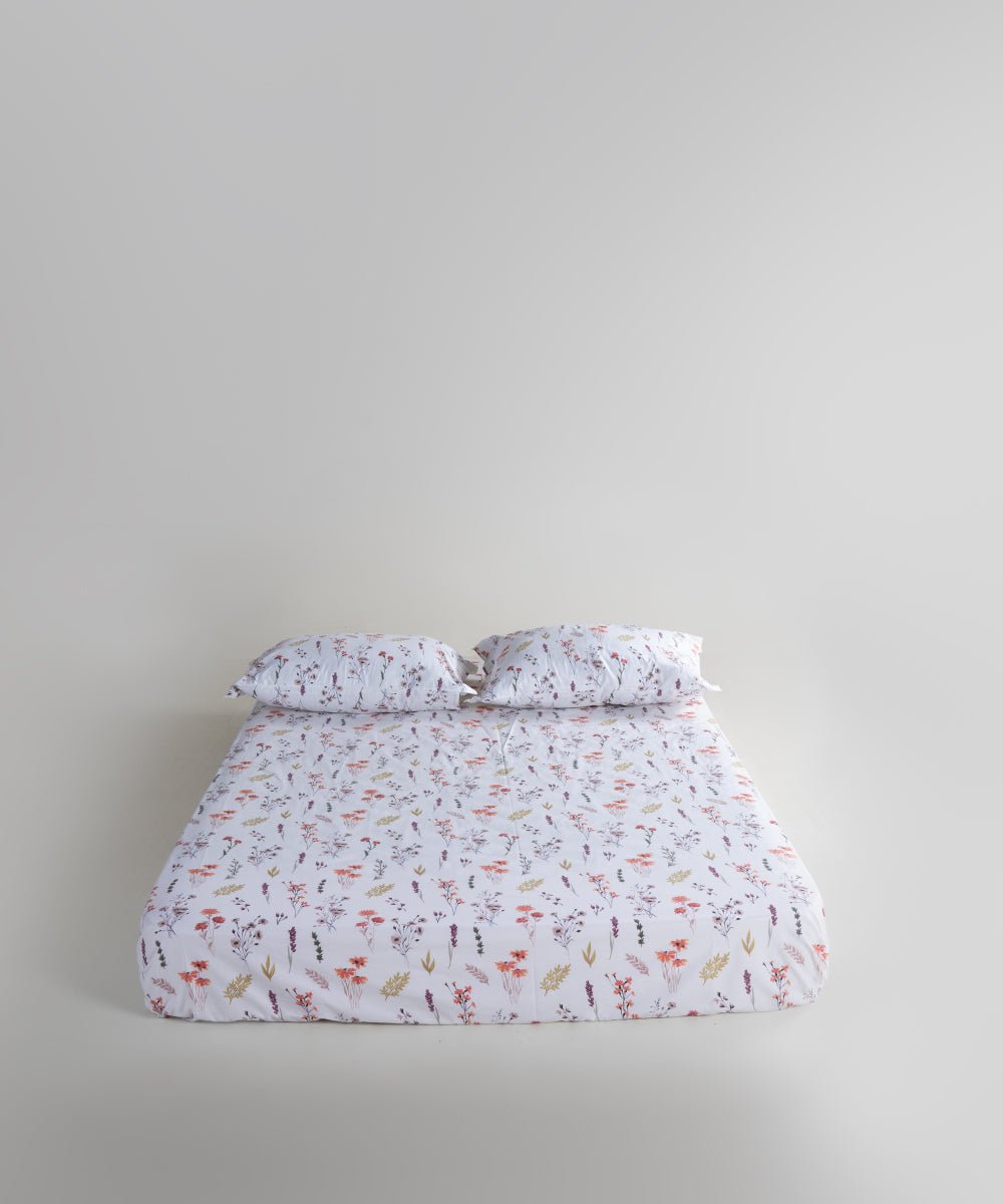 Printed 100% Soft Cotton Fitted Sheet Spring