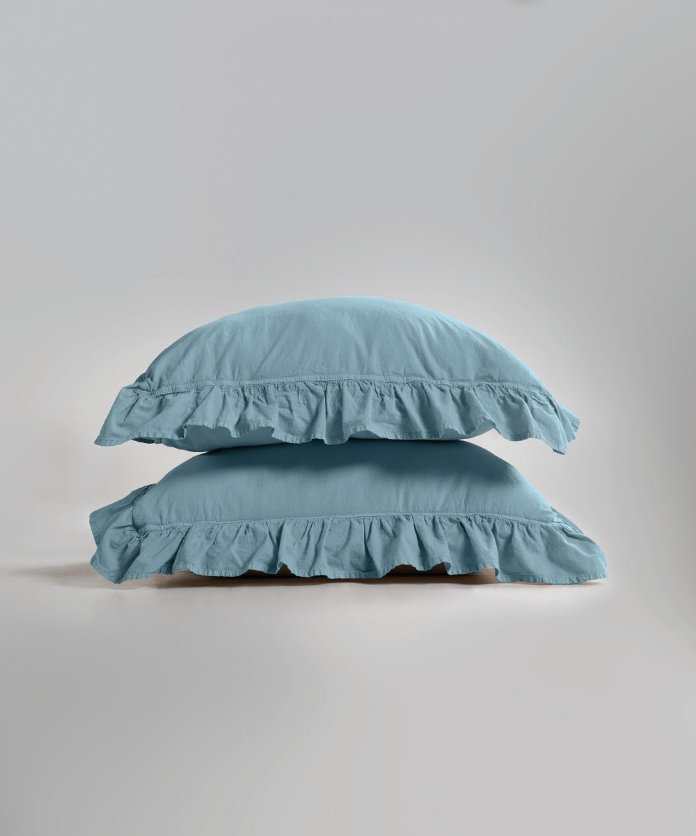 Stonewash Exclusive 100% Soft Cotton Pillowcase Mineral Blue