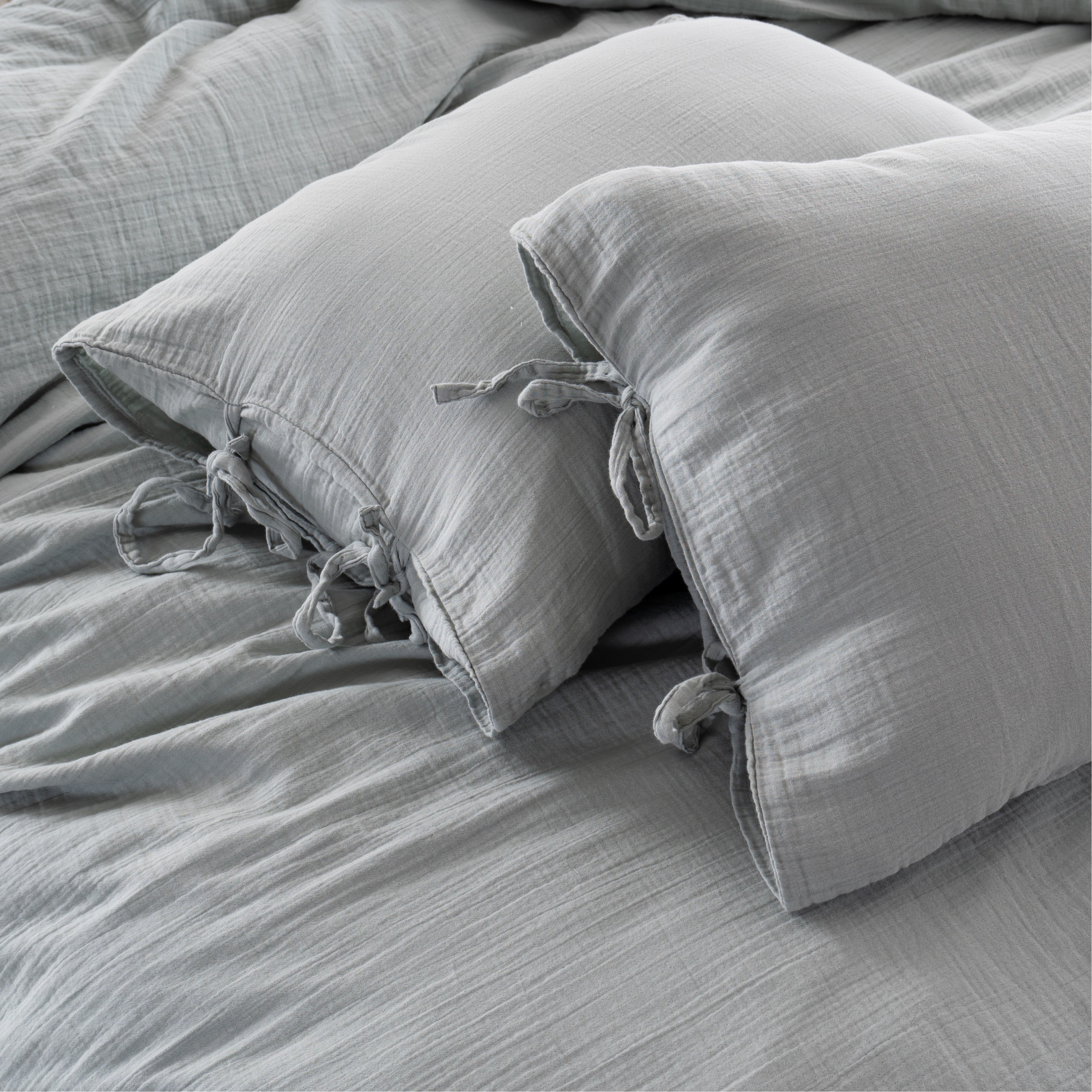 Esse 100% Natural Cotton Gauze-Muslin Duvet Cover Set Natural Green