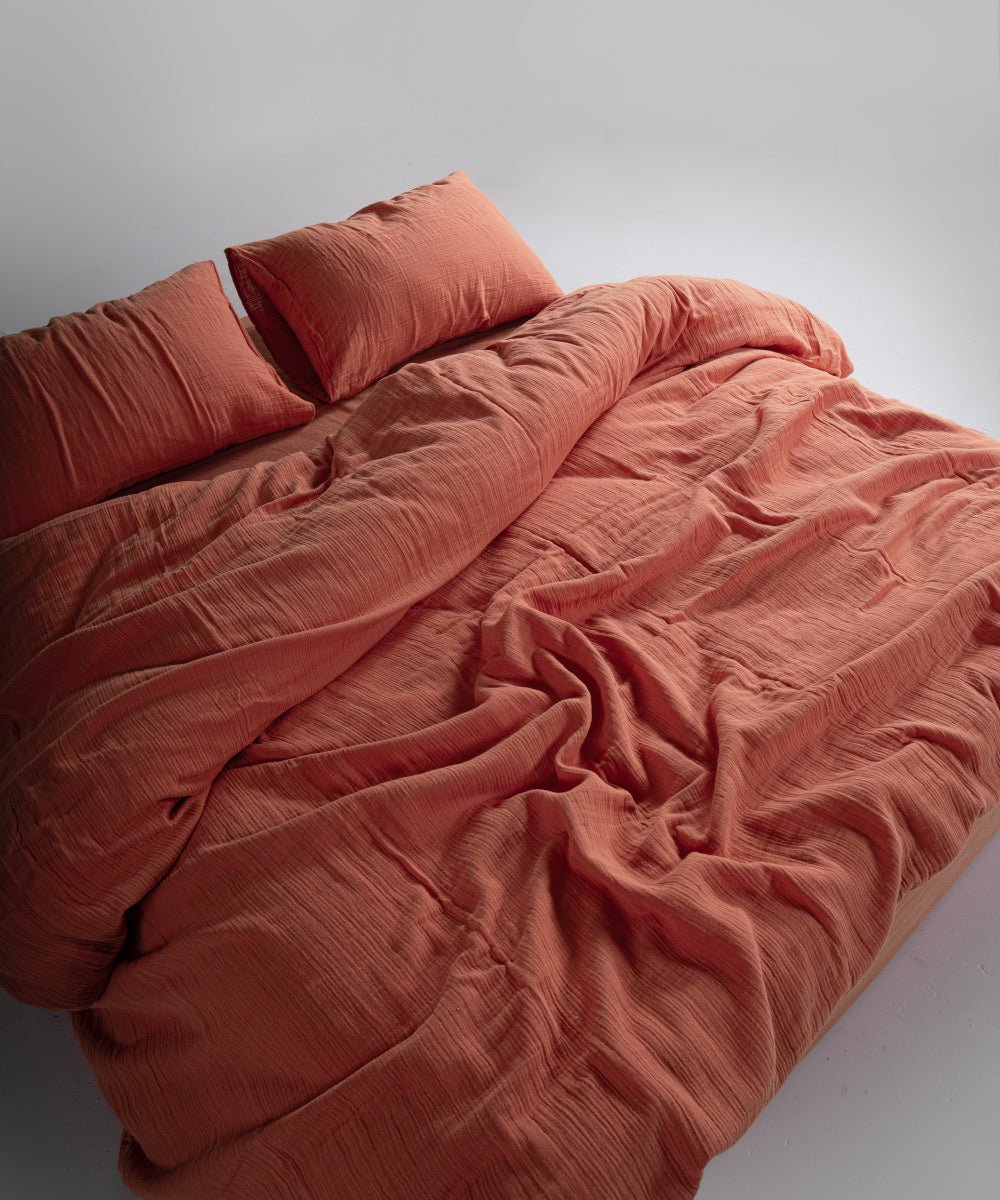 Esse 100% Soft Cotton Gauze/Muslin Pillowcase - Mecca Orange
