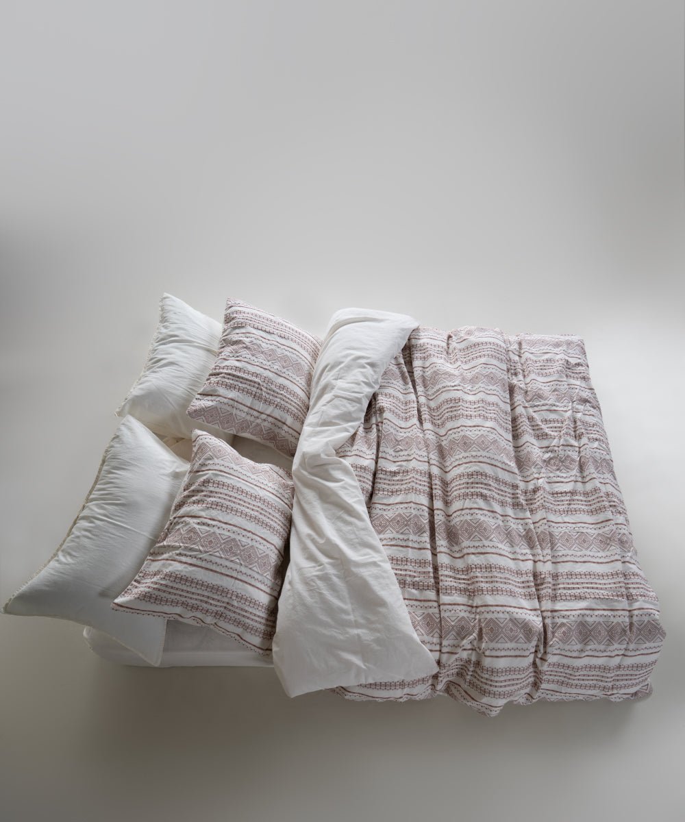 Stonewash 100% Soft Cotton Duvet Cover Set Coastal Trio - Cream