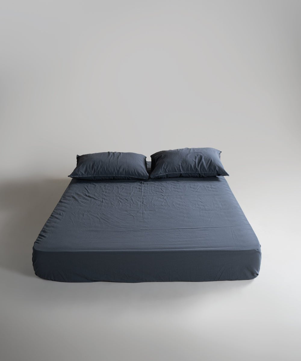 Stonewash 100% Soft Cotton Fitted Sheet Set Castle Rock