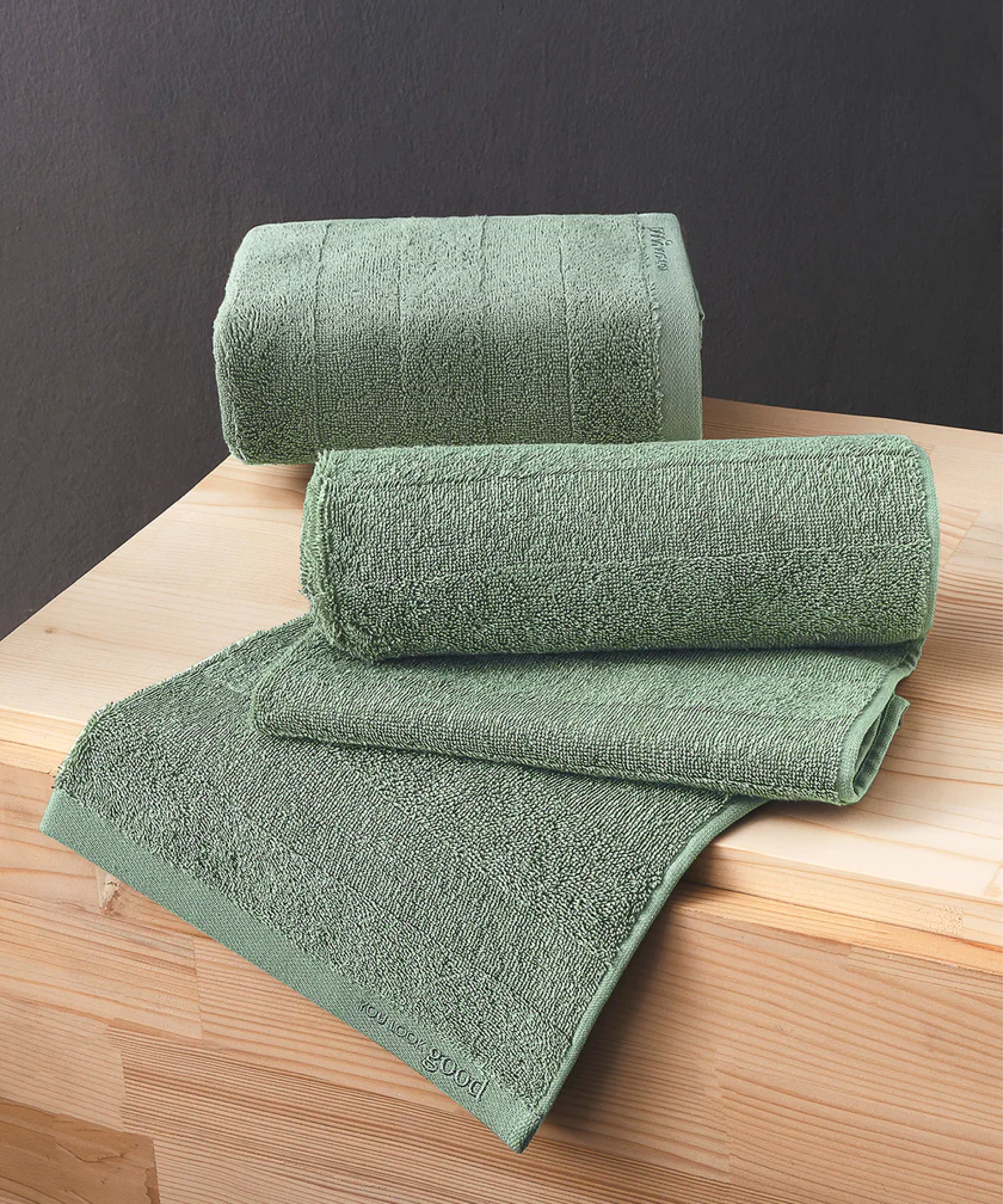 Mons - 50x90cm 1 Towel + 70x140cm 1 Towel Green