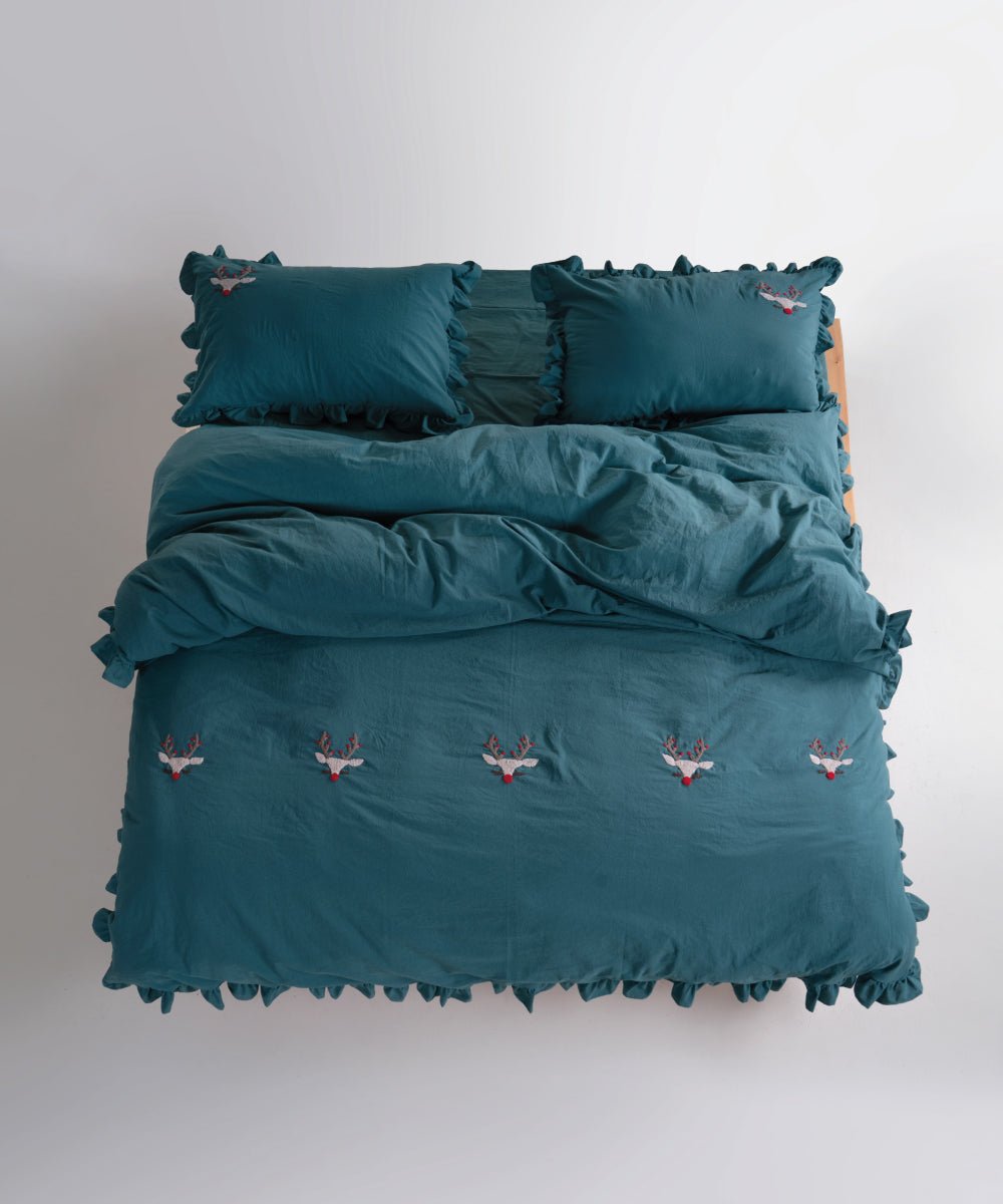Comet Hand-Embroidered Stonewash Duvet Cover Set (Limited Edition)