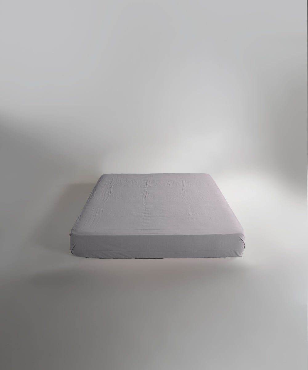 Stonewash 100% Soft Cotton Fitted Sheet Opal Grey