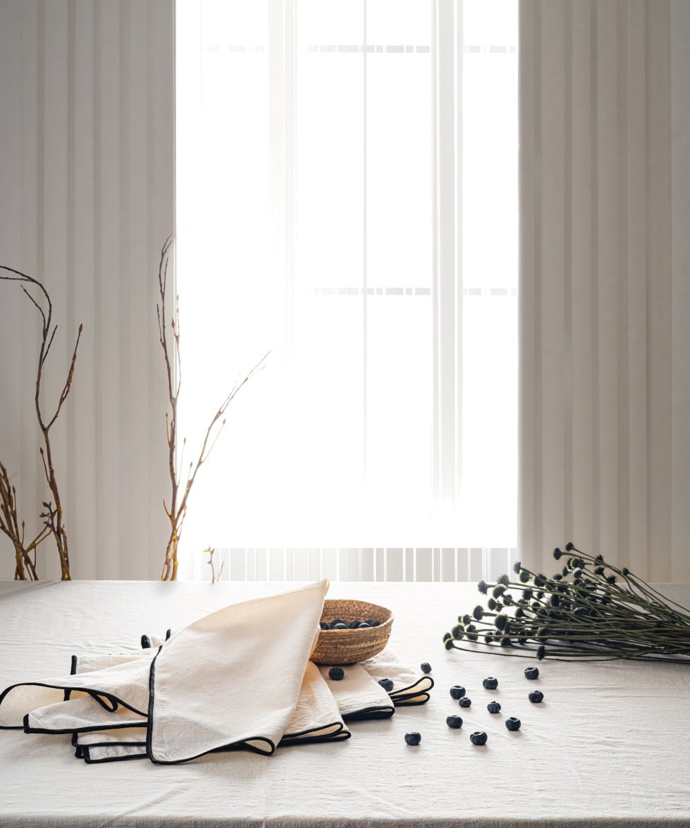 Essualte Stonewashed 100% Cotton Tablecloth - Cream