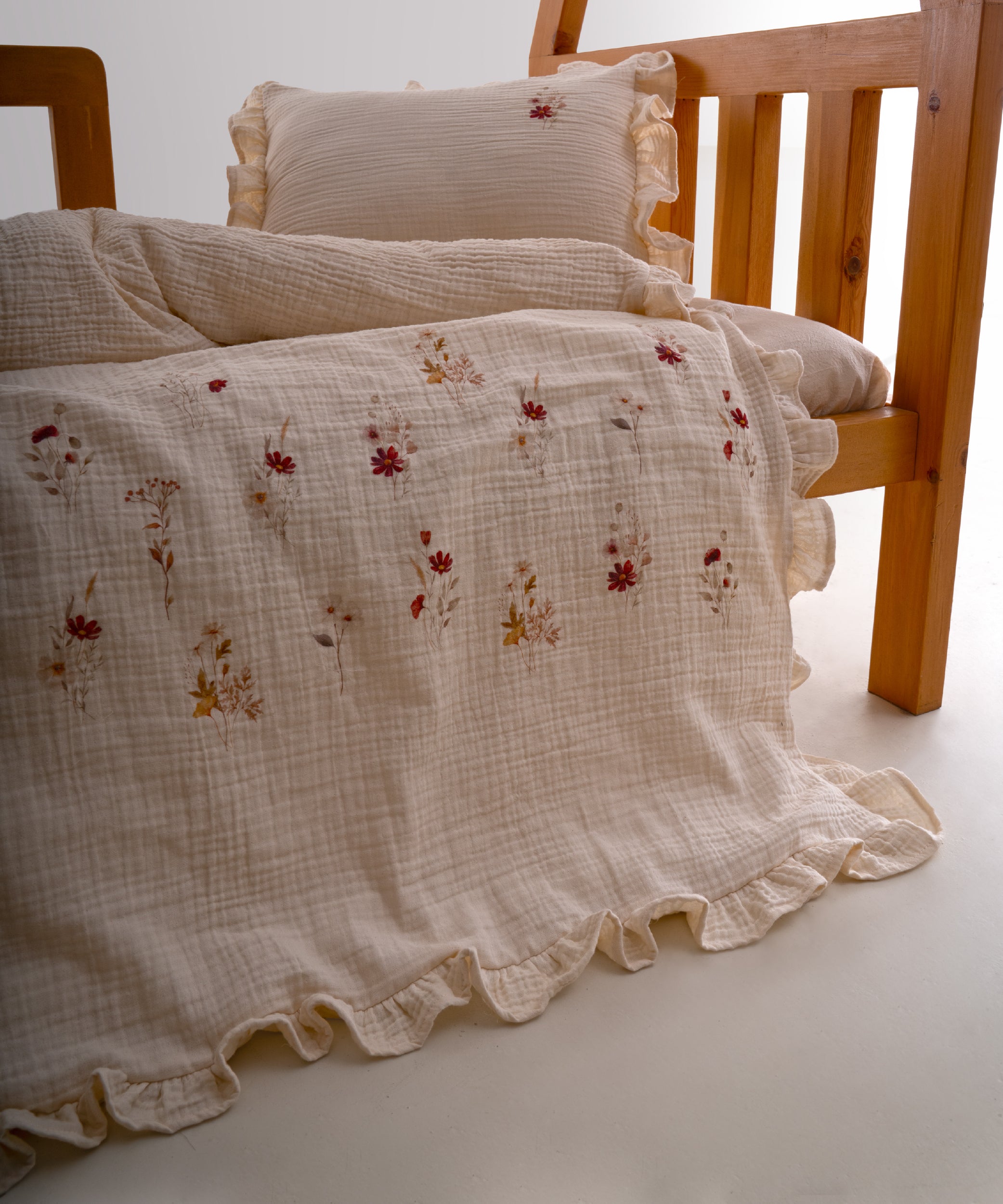 Brise Printanière 100% Cotton Muslin Garment-Washed Baby Bedding Set