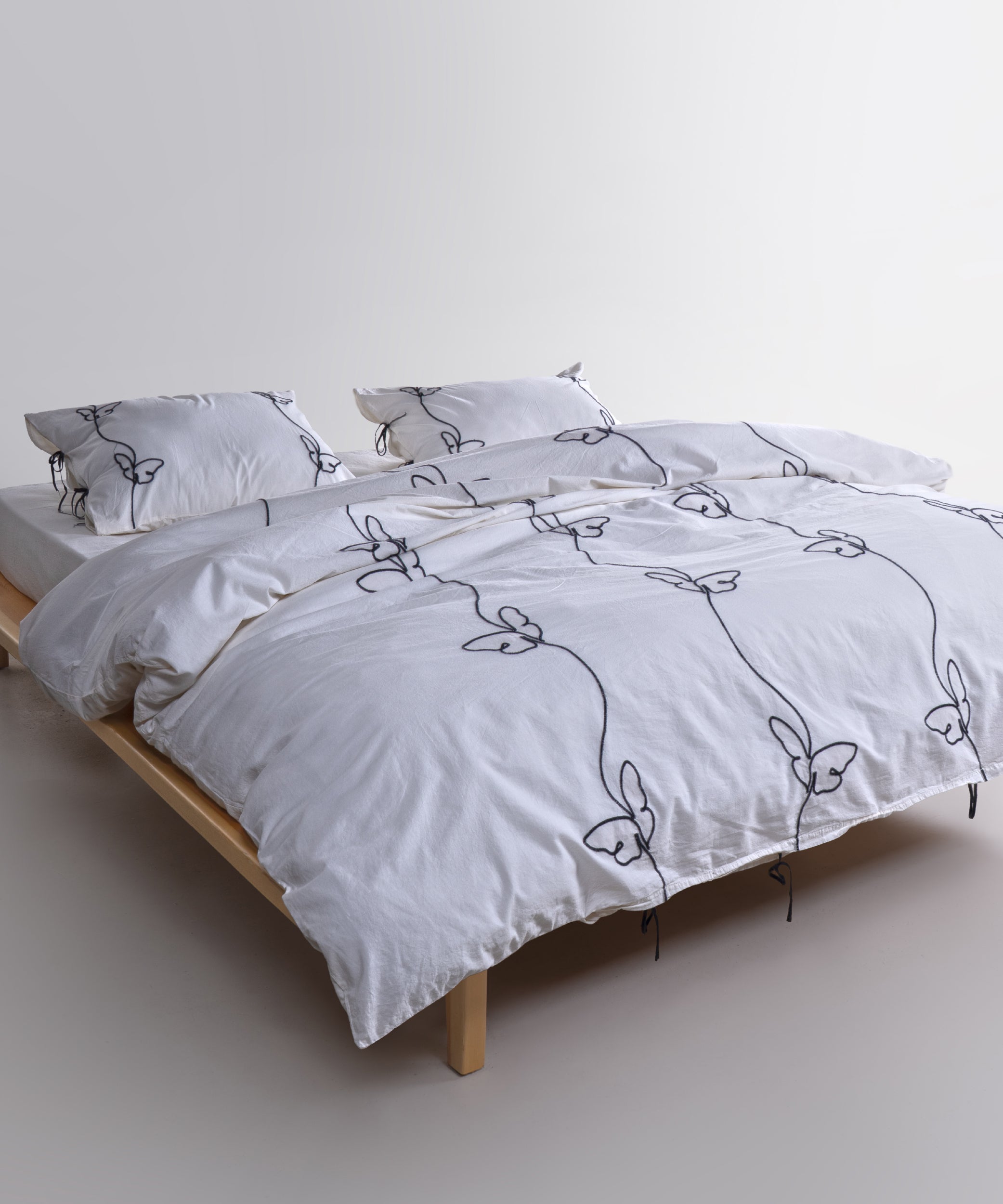 Stonewashed 100% Soft Cotton Duvet Cover Set Butterfly