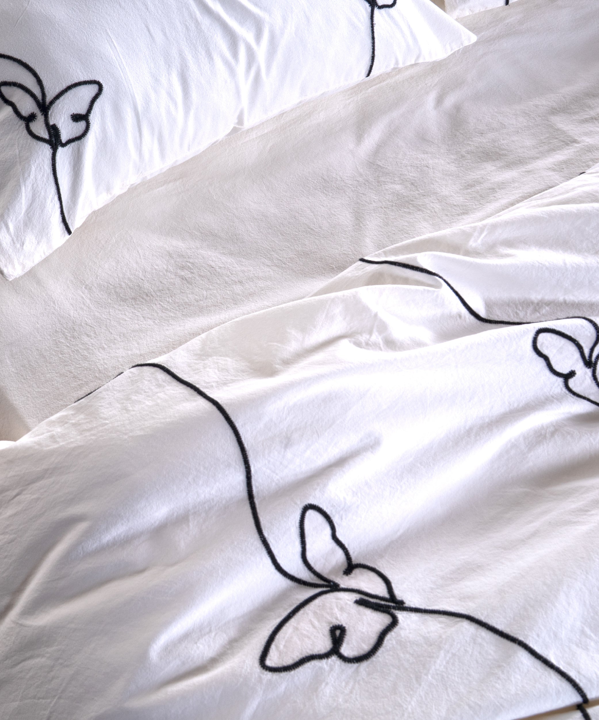 Stonewashed 100% Soft Cotton Duvet Cover Set Butterfly