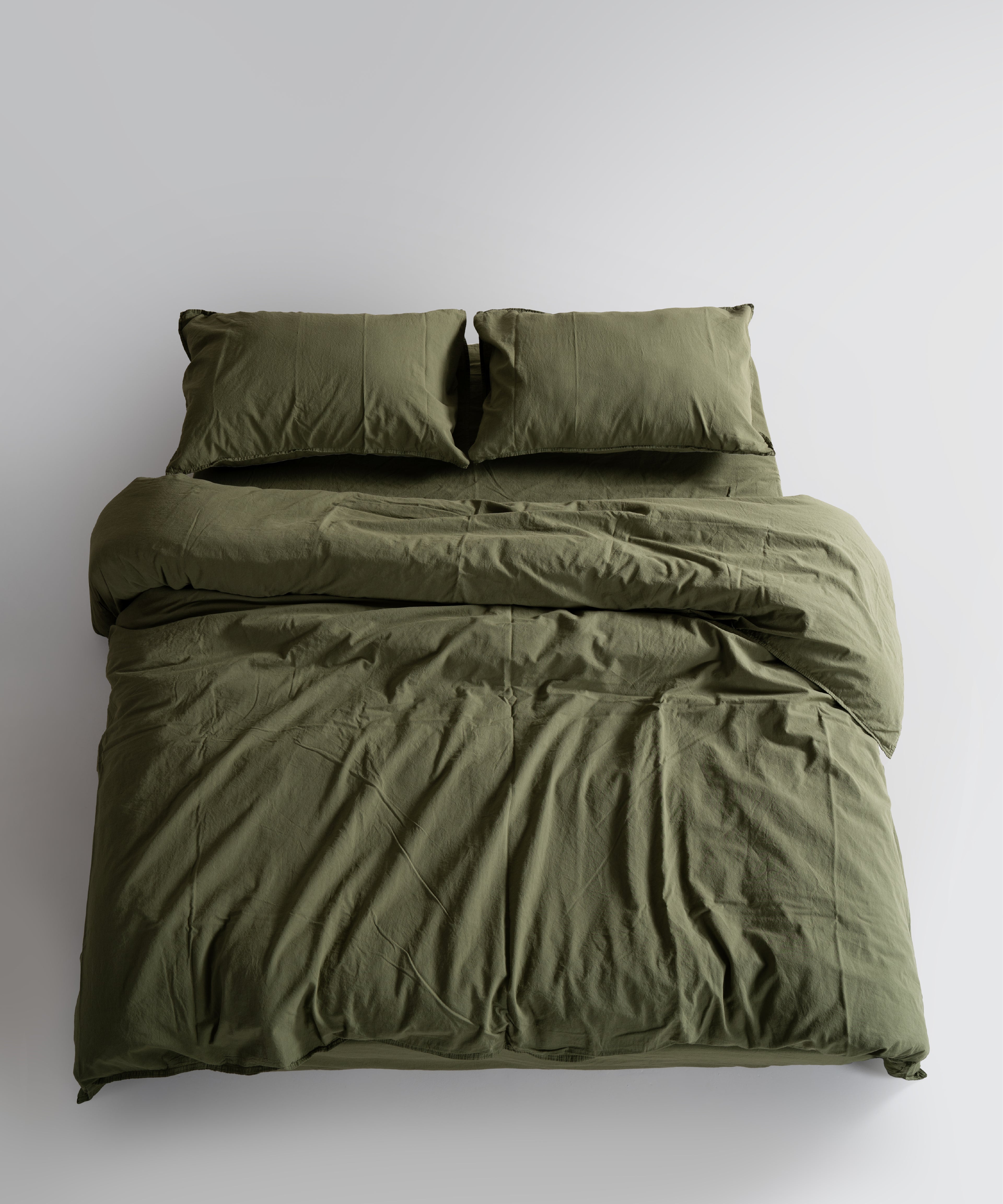 Stonewash Standart 100% Soft Cotton Pillowcase Capulet Olive