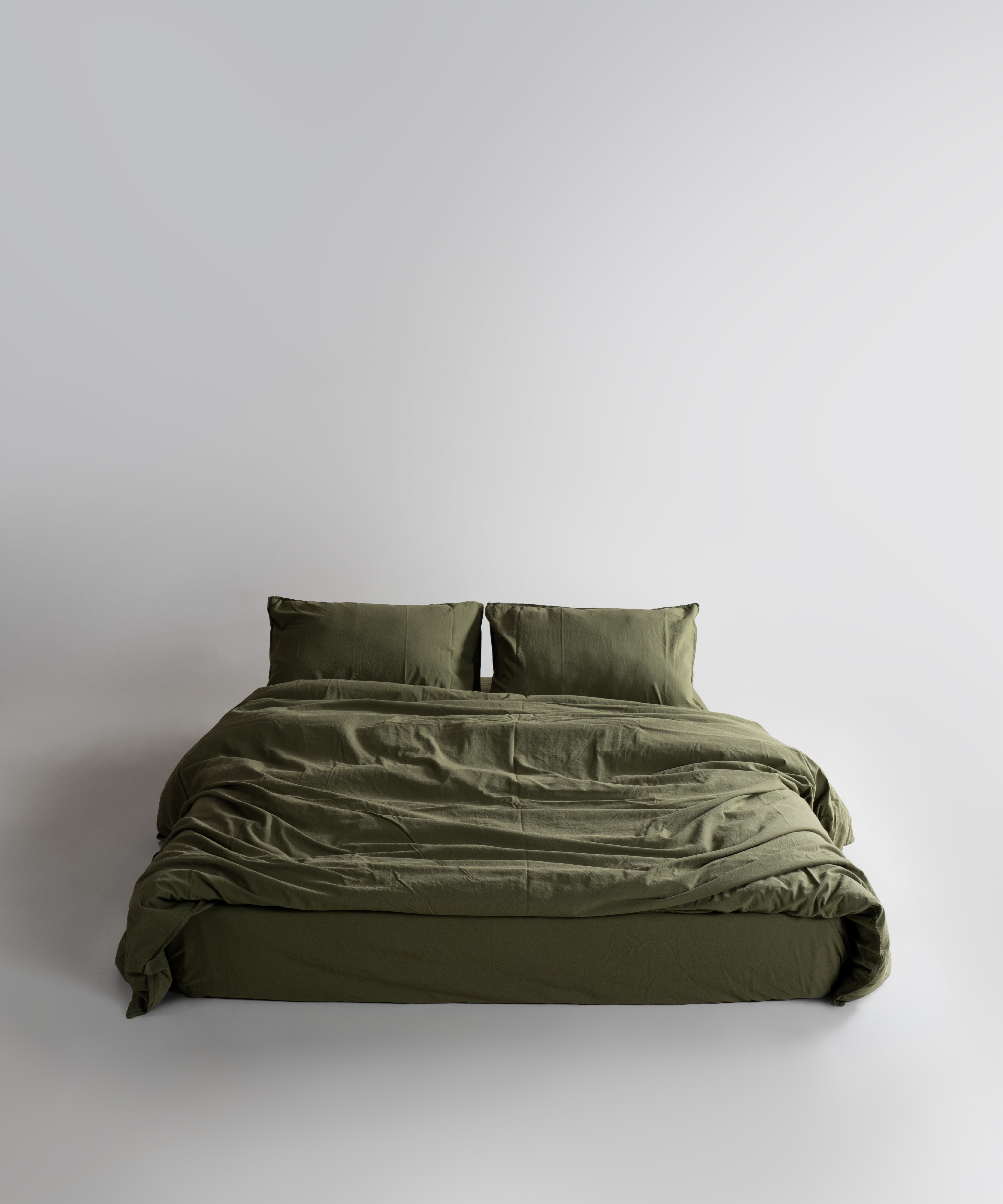 Stonewash 100% Soft Cotton Fitted Sheet Set Capulet Olive