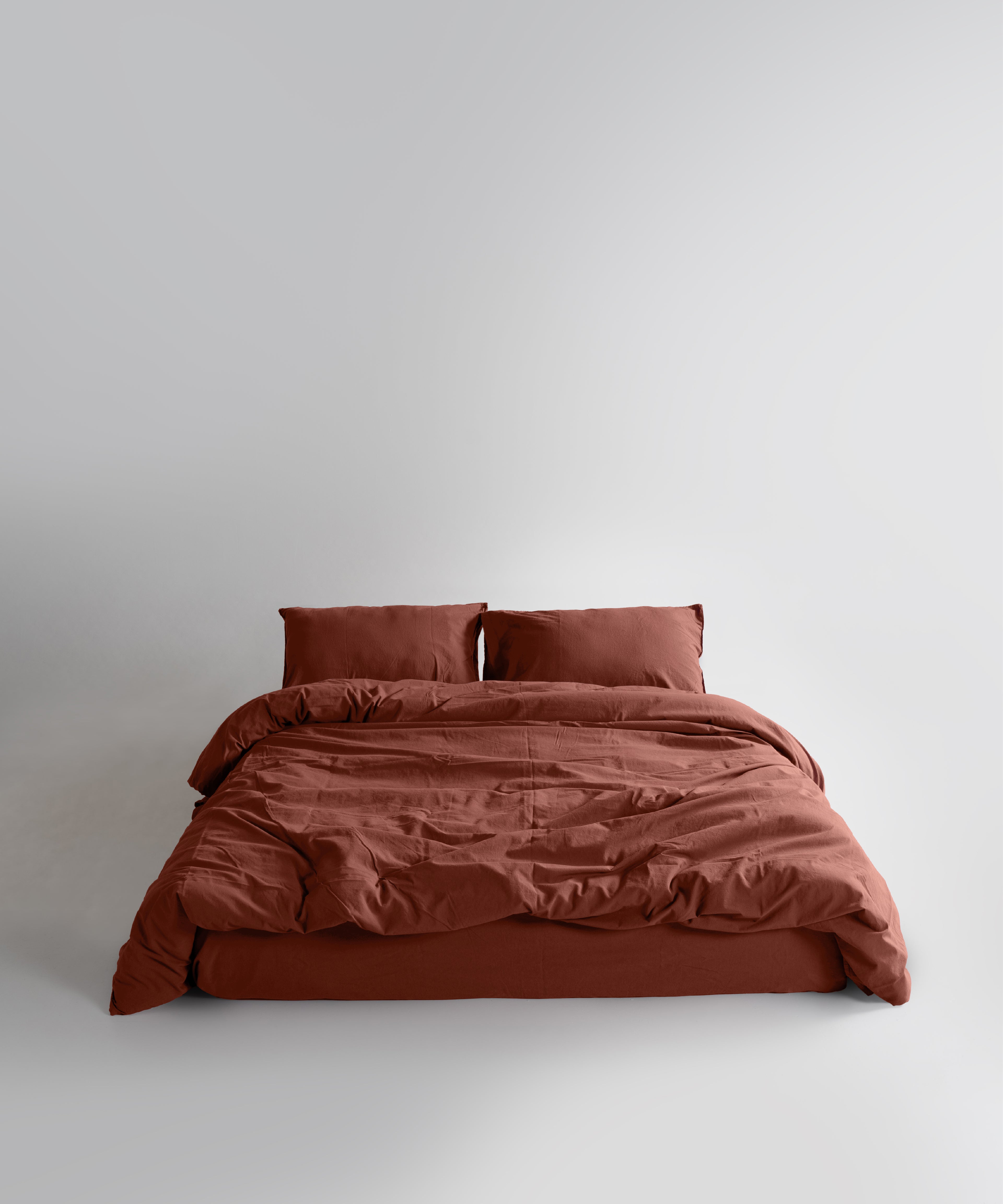 Stonewash 100% Soft Cotton Fitted Sheet Cinnamon Stick