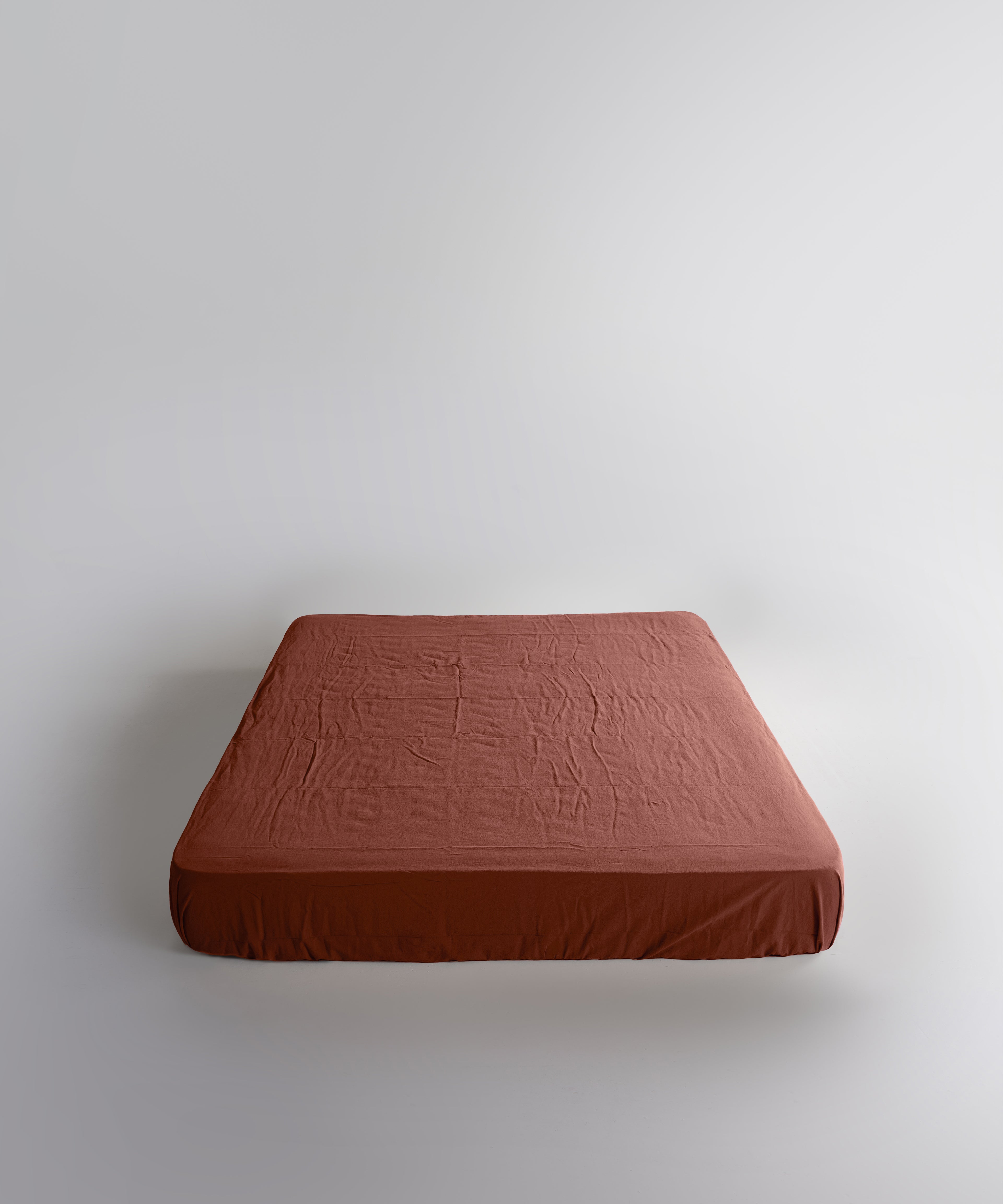 Stonewash 100% Soft Cotton Fitted Sheet Cinnamon Stick