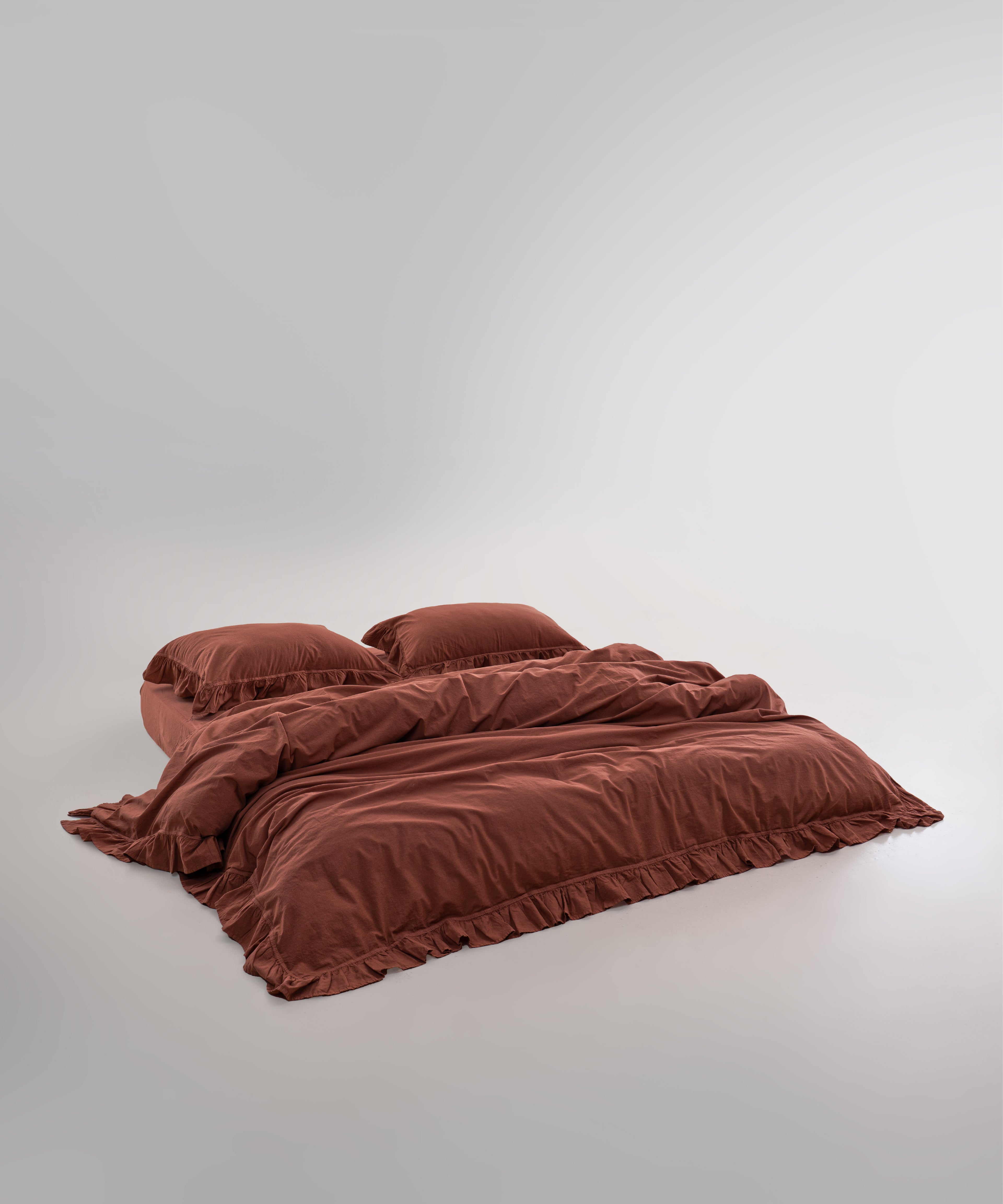 Stonewash Exclusive 100% Soft Cotton Duvet Cover Set Cinnomon Stick