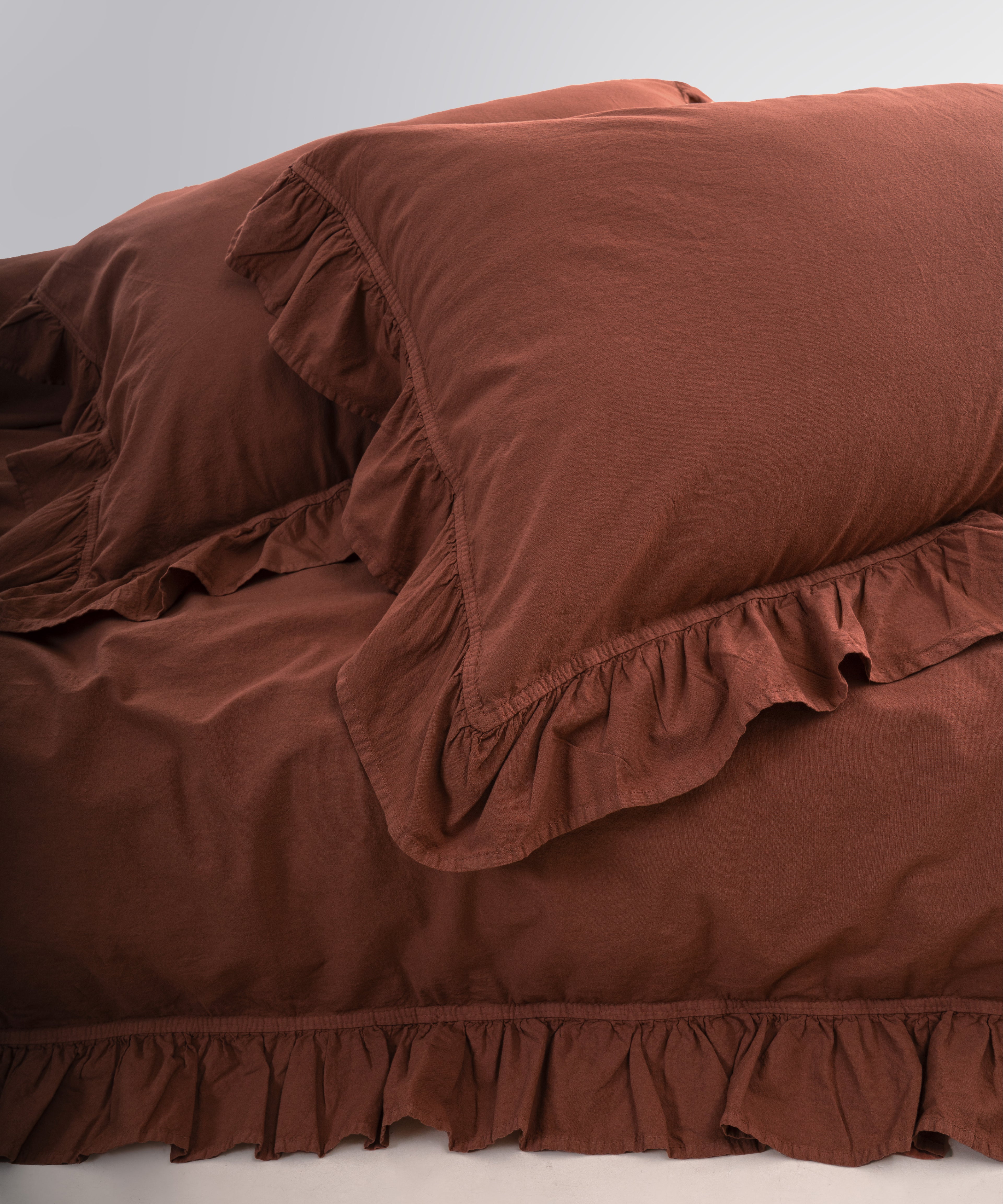 Stonewash 100% Soft Cotton Exclusive Fitted Sheet Set Cinnamon Stick