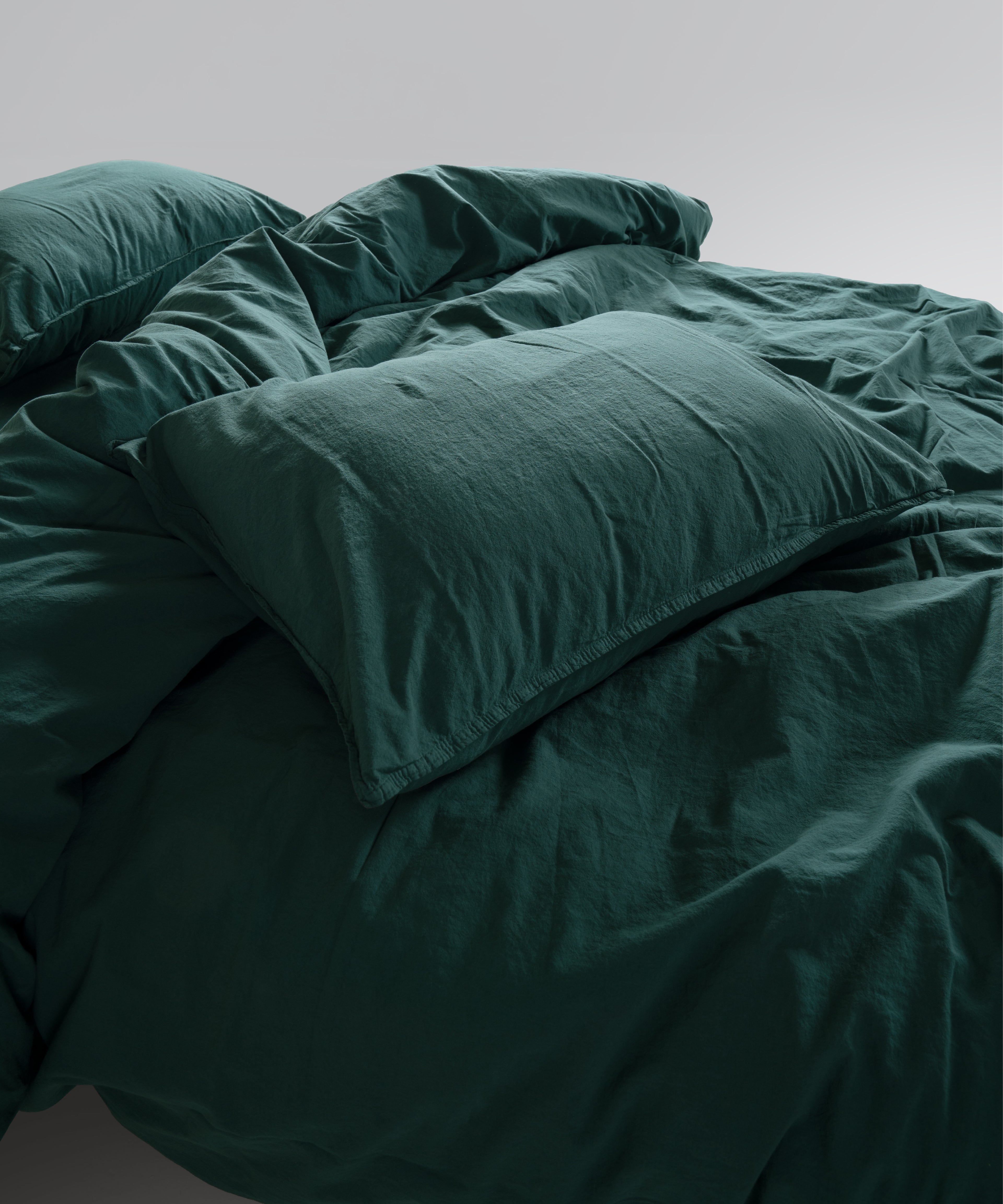 Stonewash Standart 100% Soft Cotton Pillowcase Dark Green