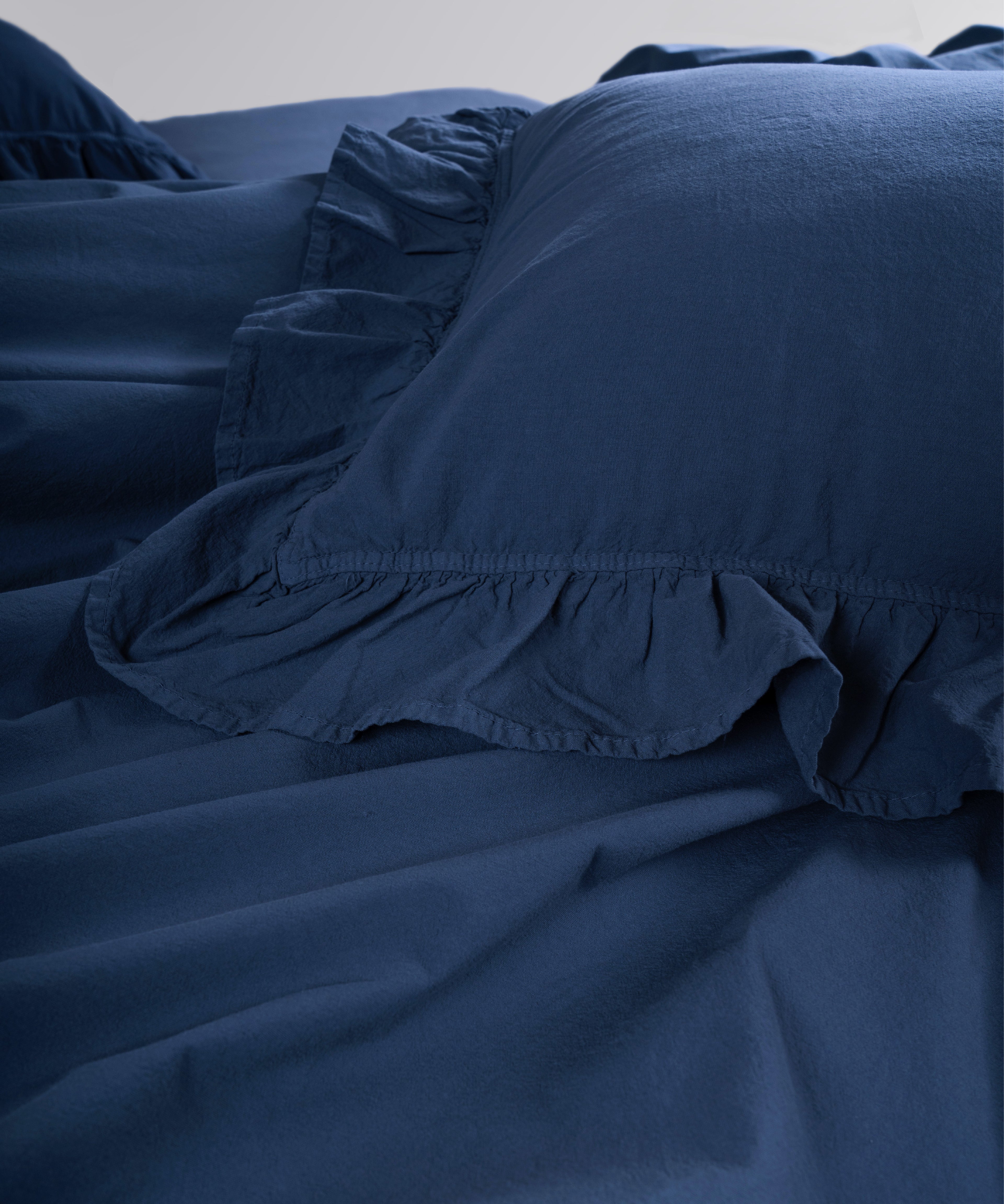 Stonewash 100% Soft Cotton Exclusive Fitted Sheet Set Dress Blue
