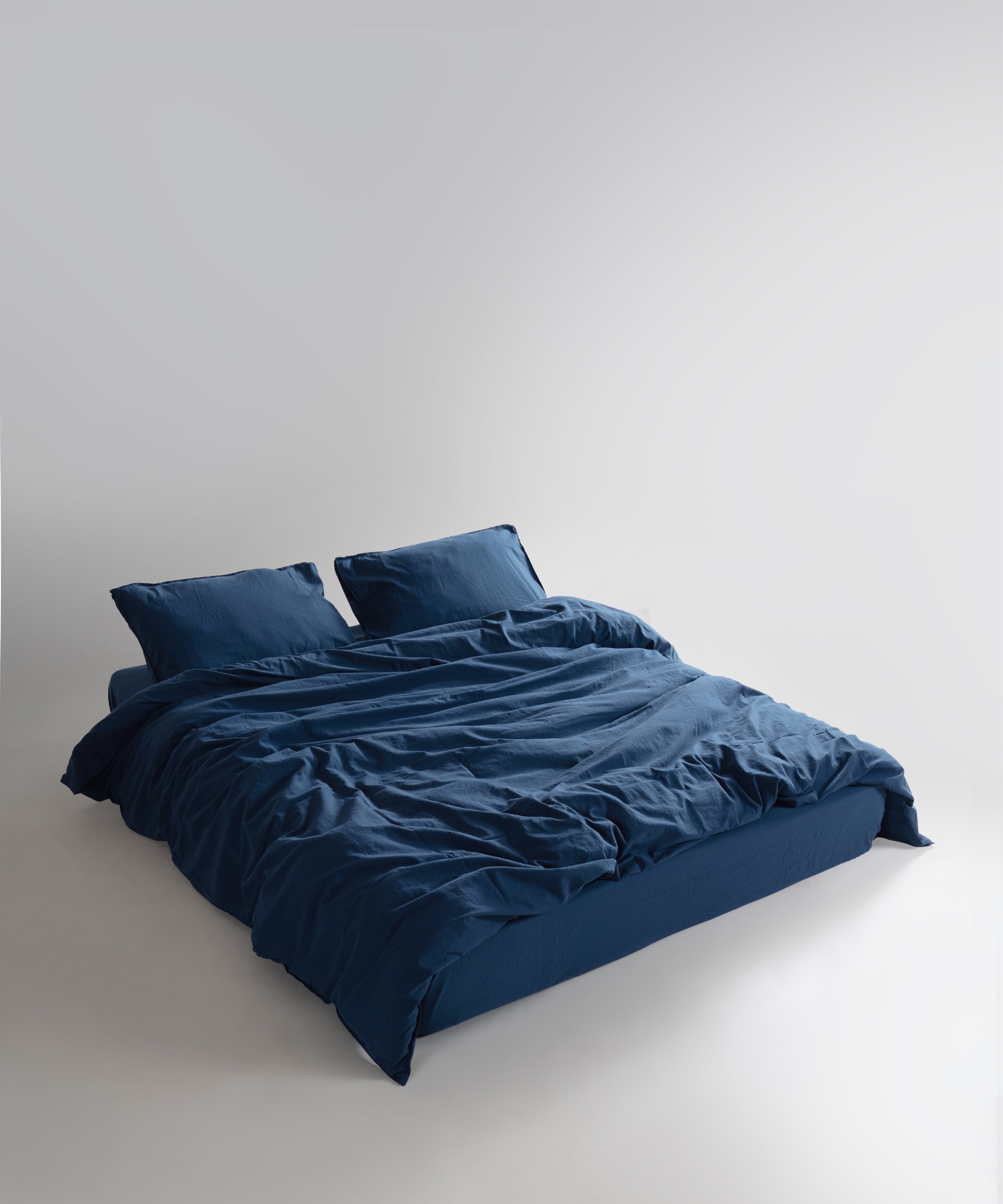 Stonewash 100% Soft Cotton Fitted Sheet Set Dress Blue