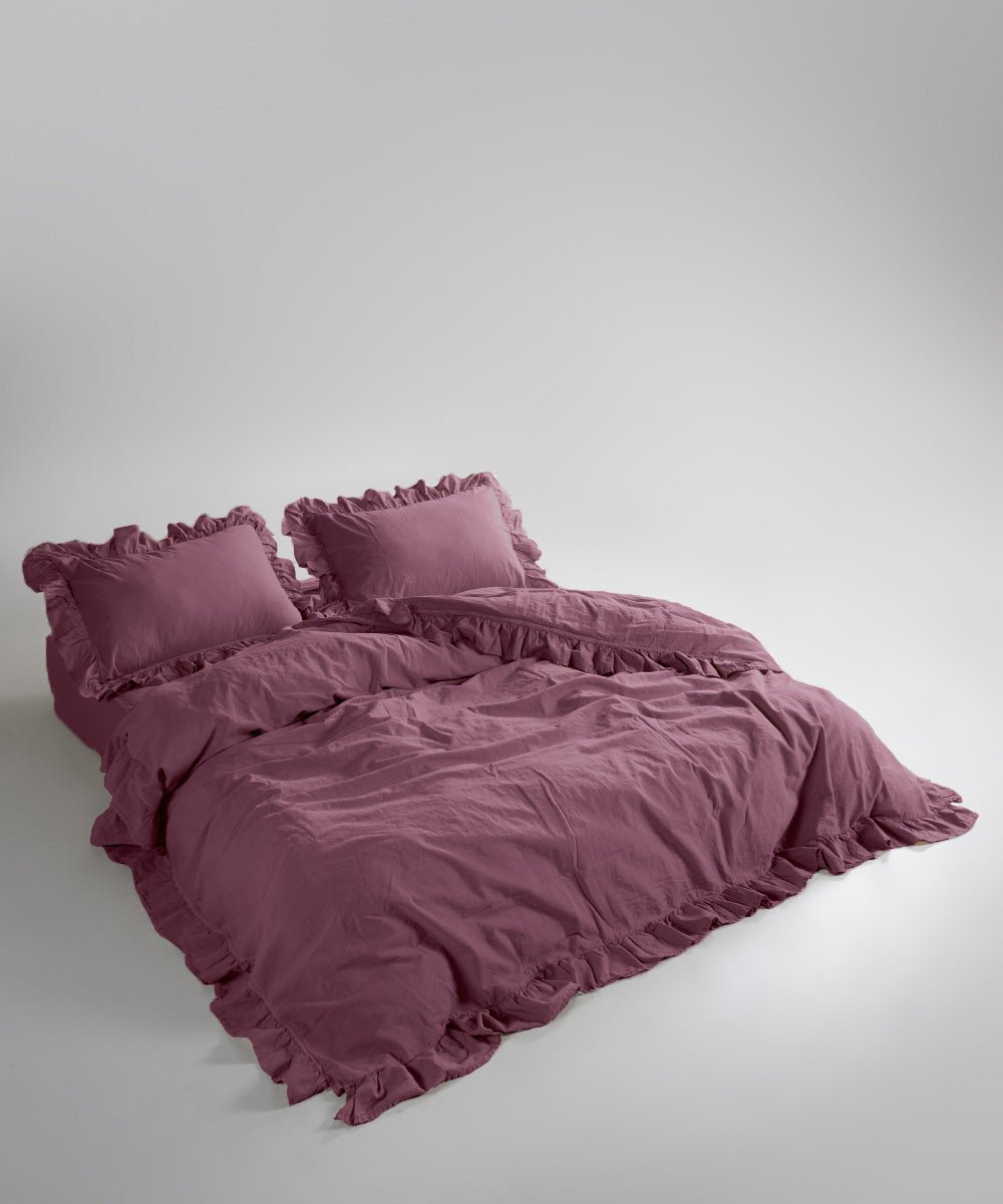 Stonewash Exclusive 100% Soft Cotton Fitted Sheet Set Raspberry