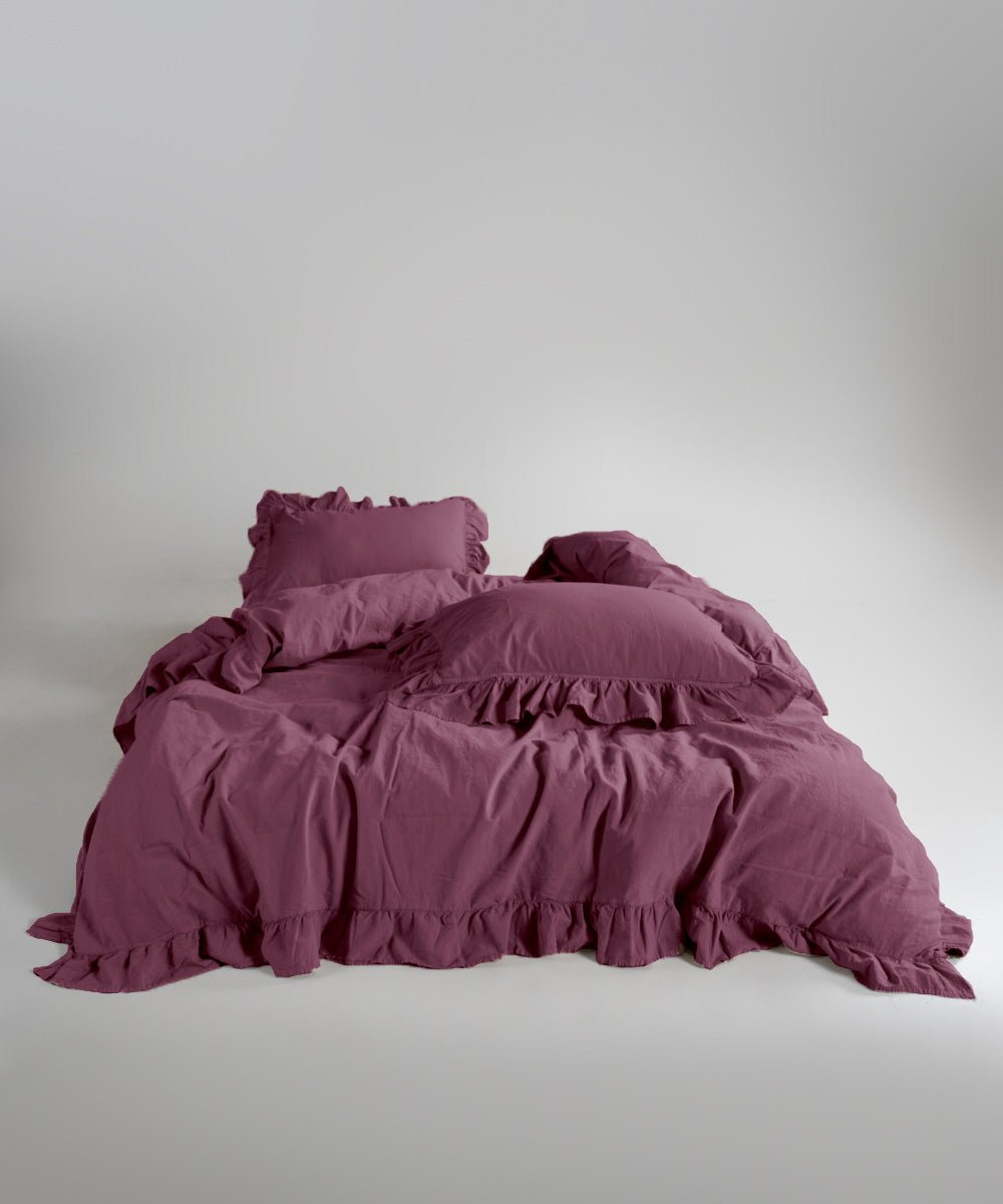 Stonewash Exclusive 100% Soft Cotton Fitted Sheet Set Raspberry