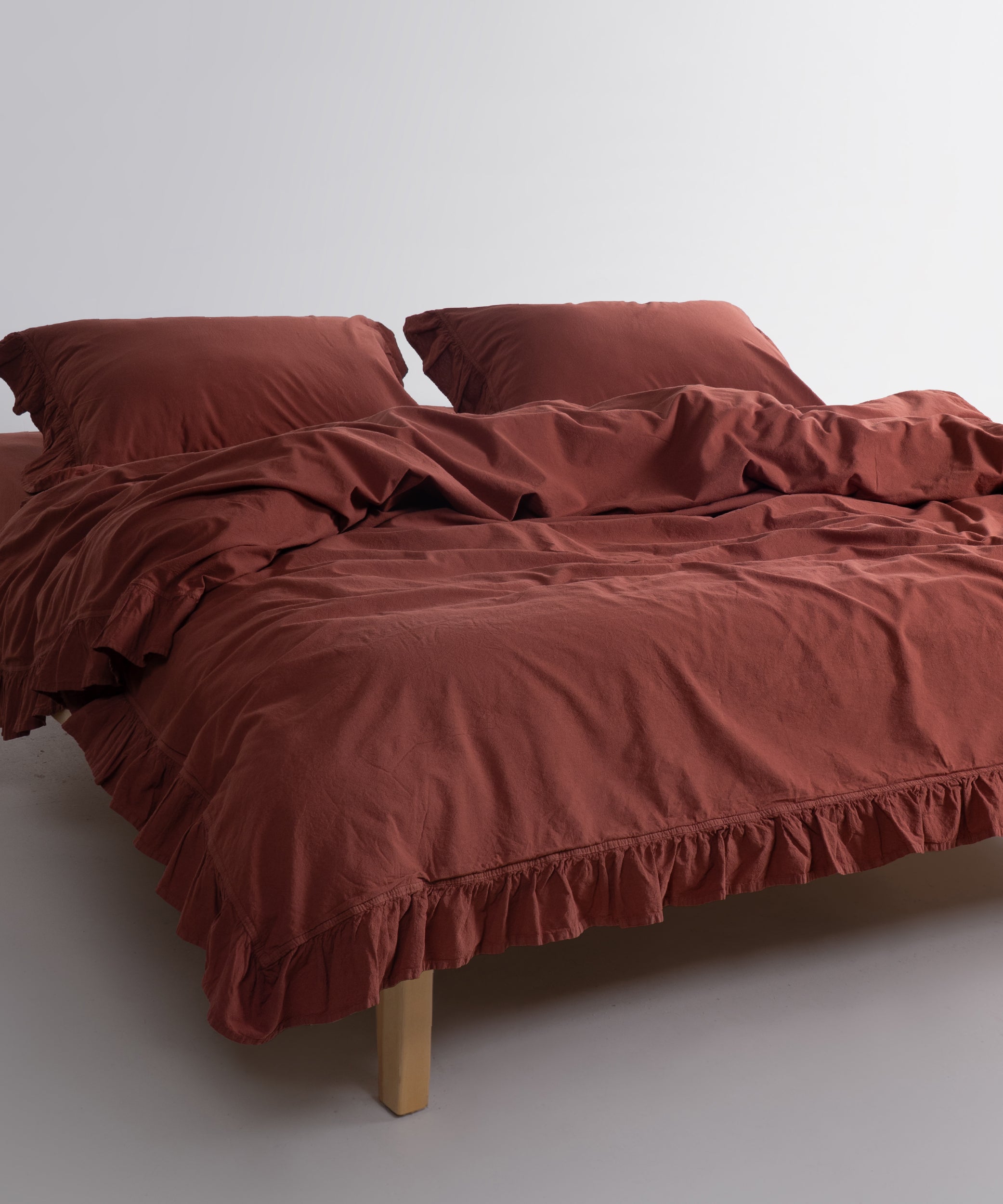Stonewash Exclusive 100% Soft Cotton Duvet Cover Set Cinnomon Stick